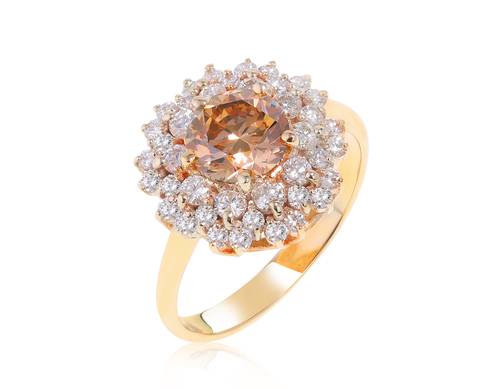 Оригинальное золотое кольцо ЭПЛ Якутские бриллианты 190422/1