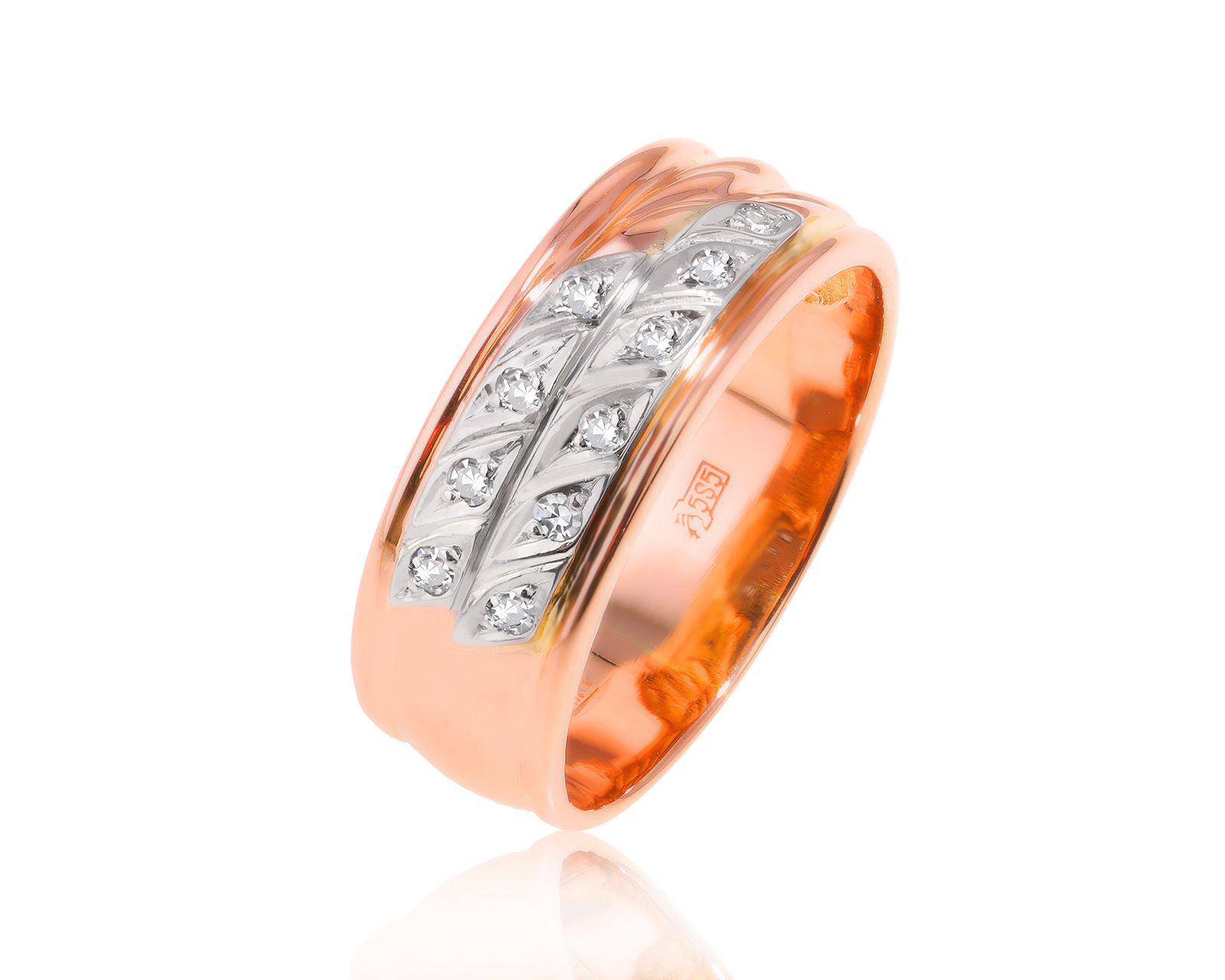 Золотое кольцо с бриллиантами 0.12ct 010724/6