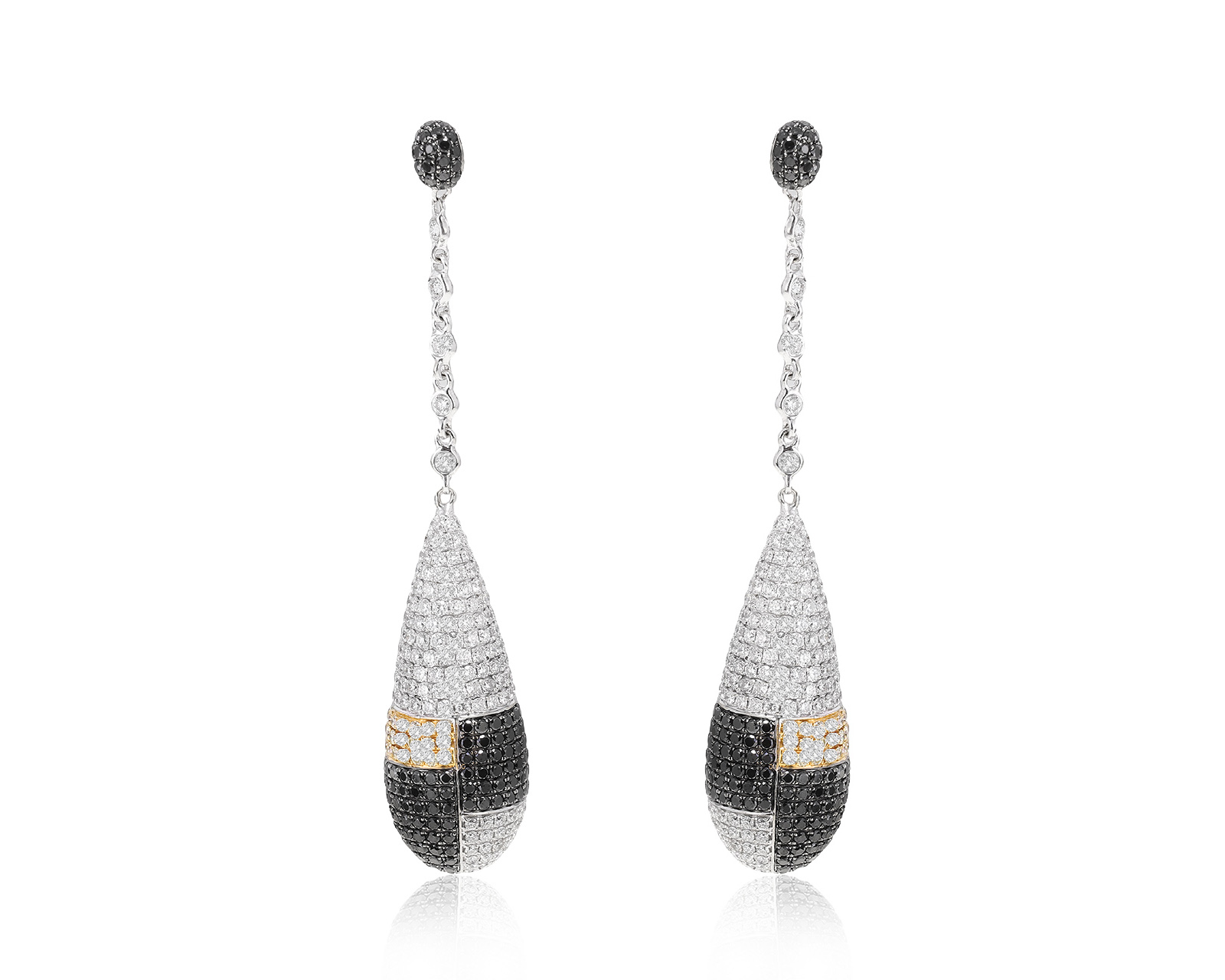 Золотые серьги с бриллиантами 6.68ct