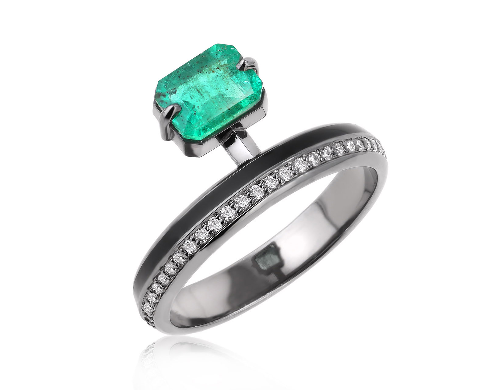 Золотое кольцо с изумрудом Замбия 0.93ct Evgeny Matveev 220125/Б59