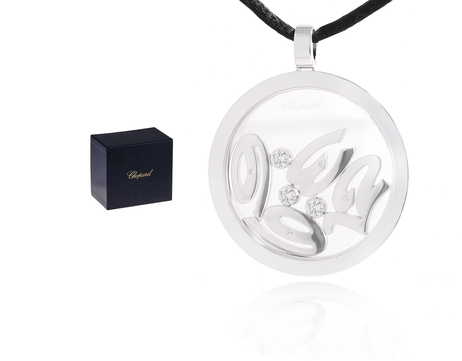 Оригинальный золотой кулон Chopard Happy Diamonds Happy Numbers