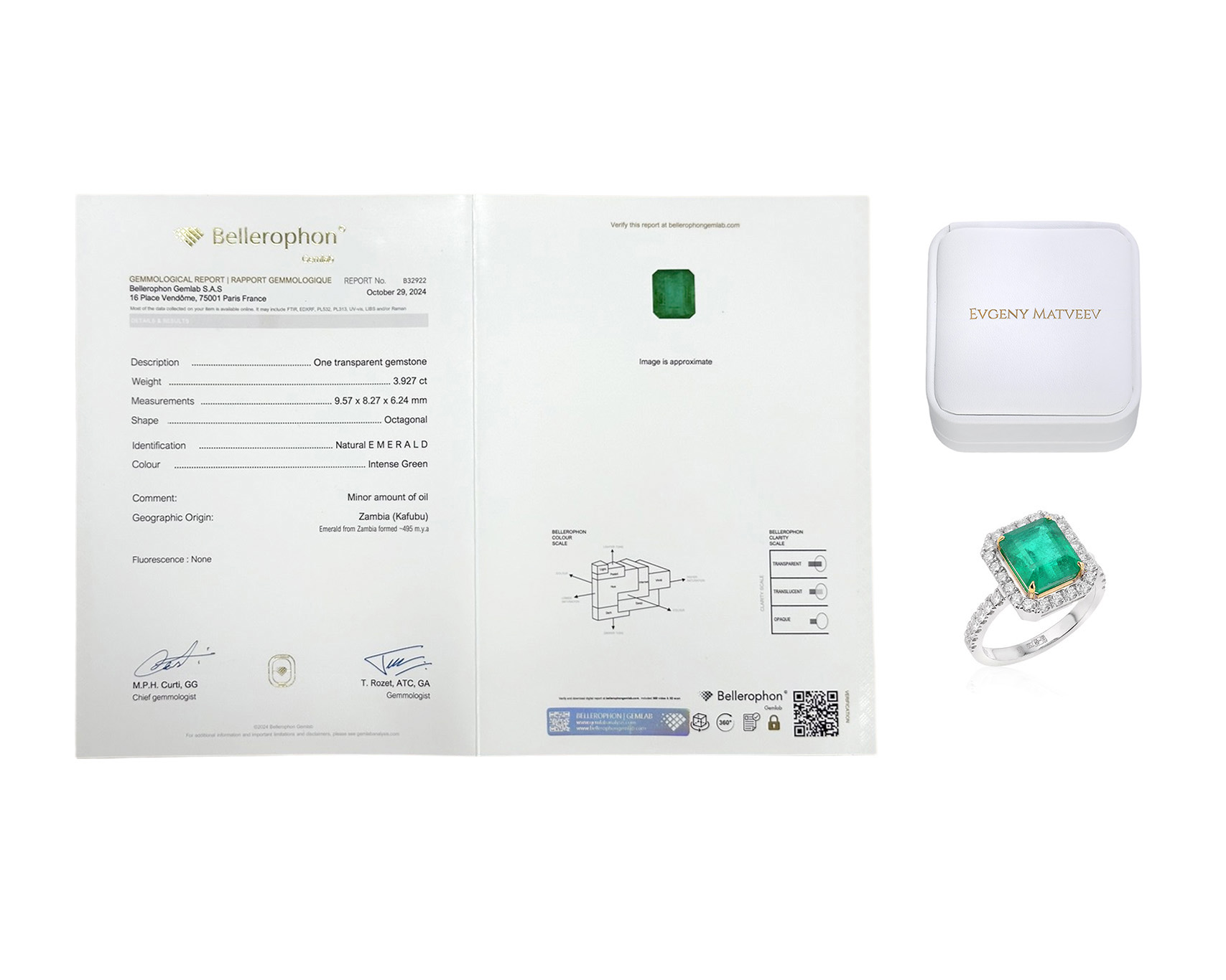 Золотое кольцо с изумрудом Замбия 3.92ct Evgeny Matveev