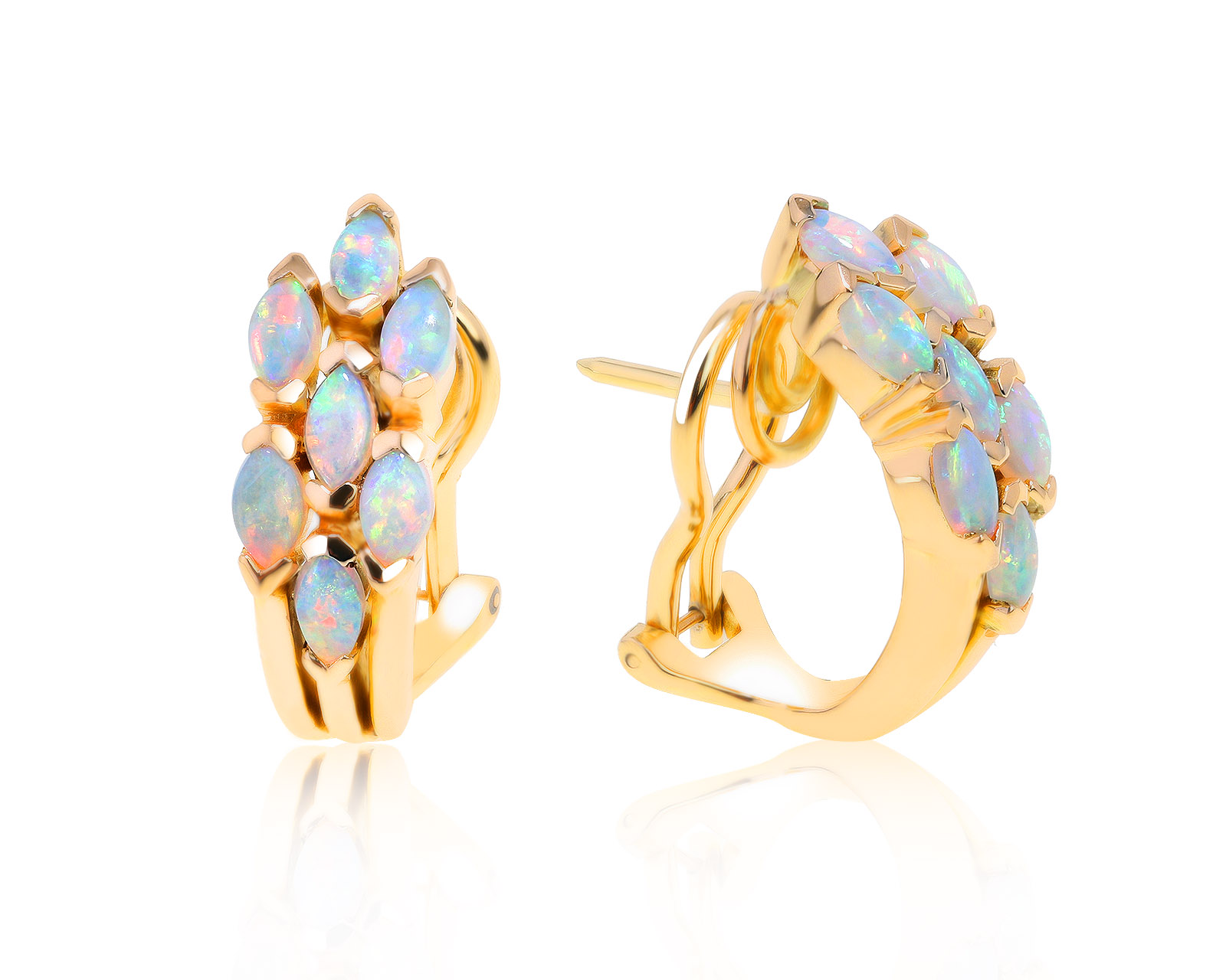 Женственные золотые серьги с опалами 2.14ct 271021/2