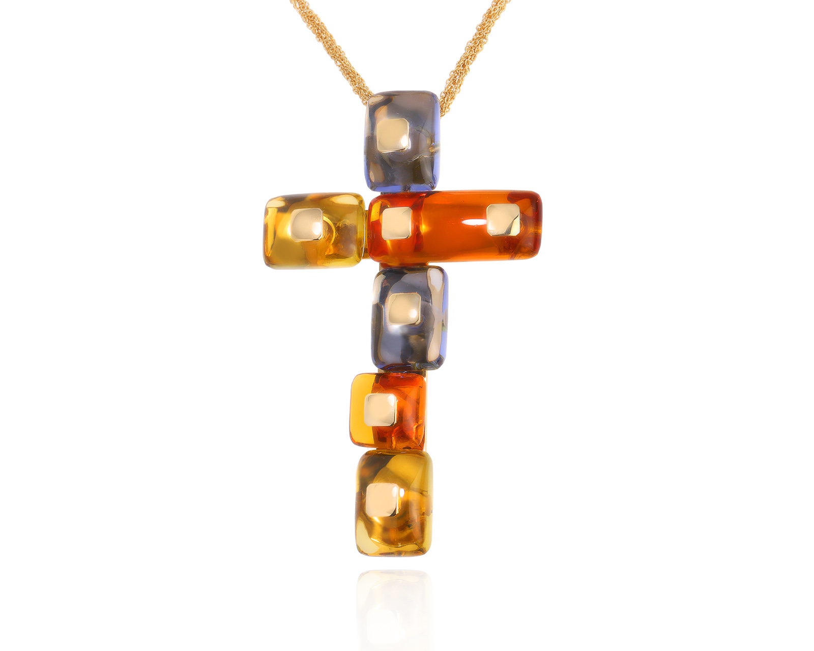 Оригинальное золотое колье с муранским стеклом Venini Gruppo Damiani 291024/КМ9