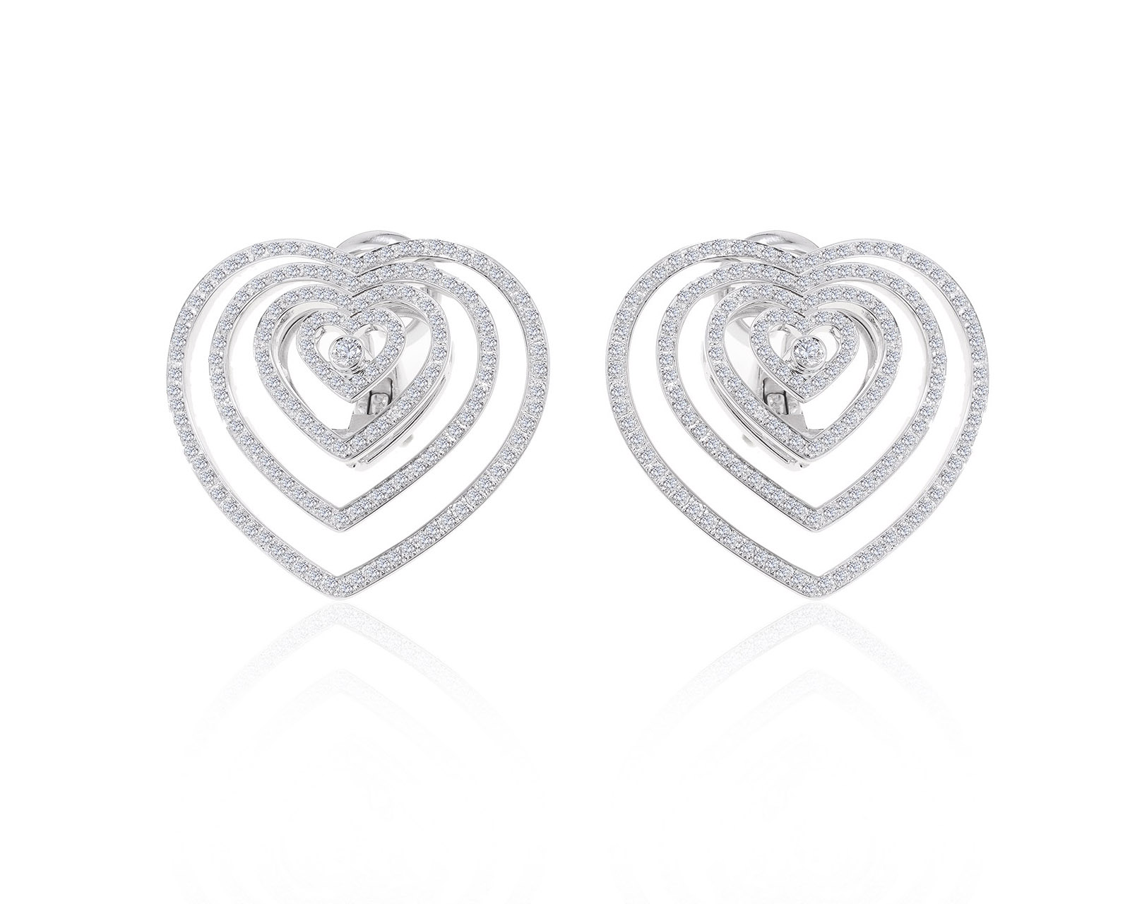 Оригинальные золотые серьги с бриллиантами 3.68ct Chopard Heart 180522/КМ7