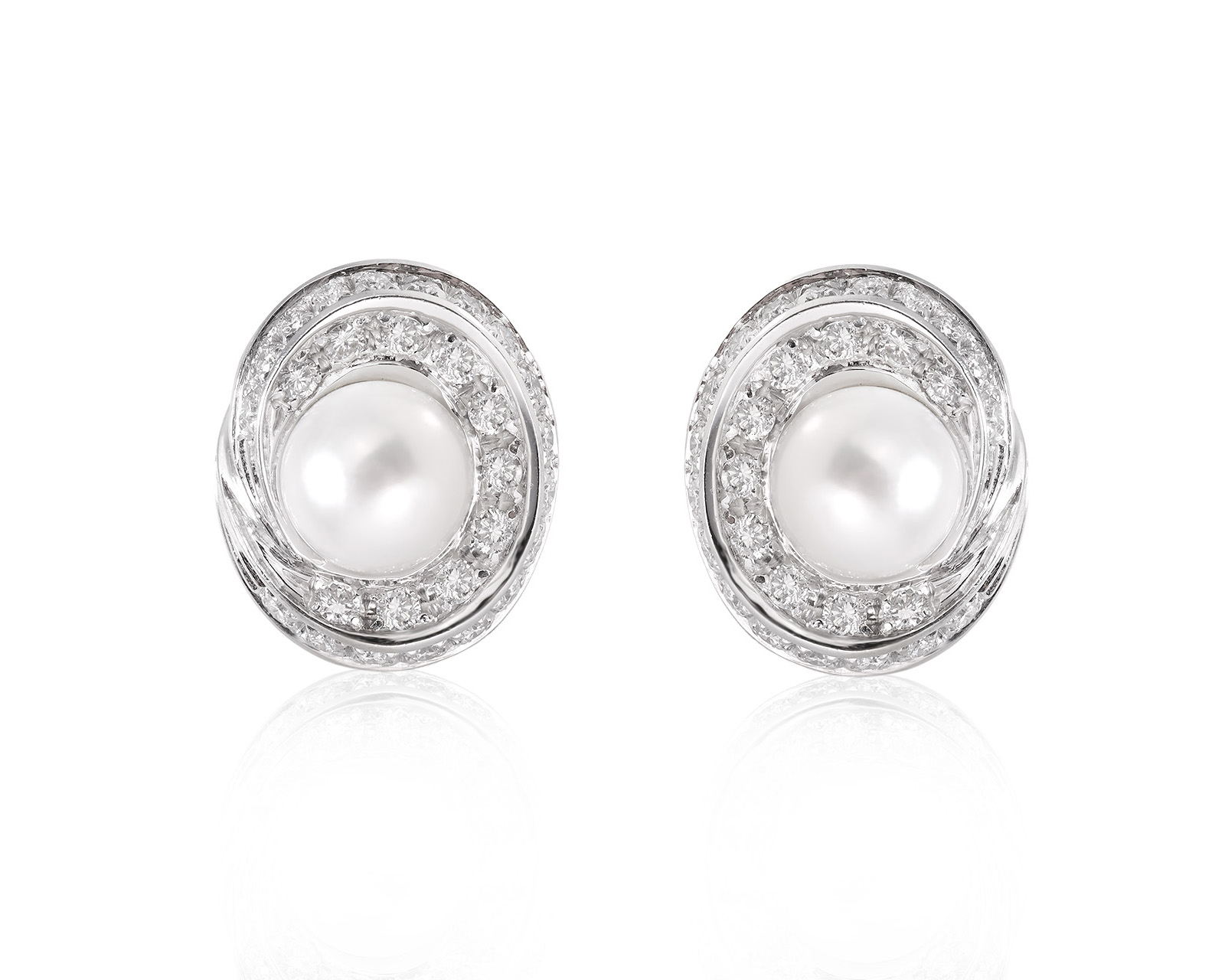 Оригинальные золотые серьги с жемчугом 7.90 мм Raima