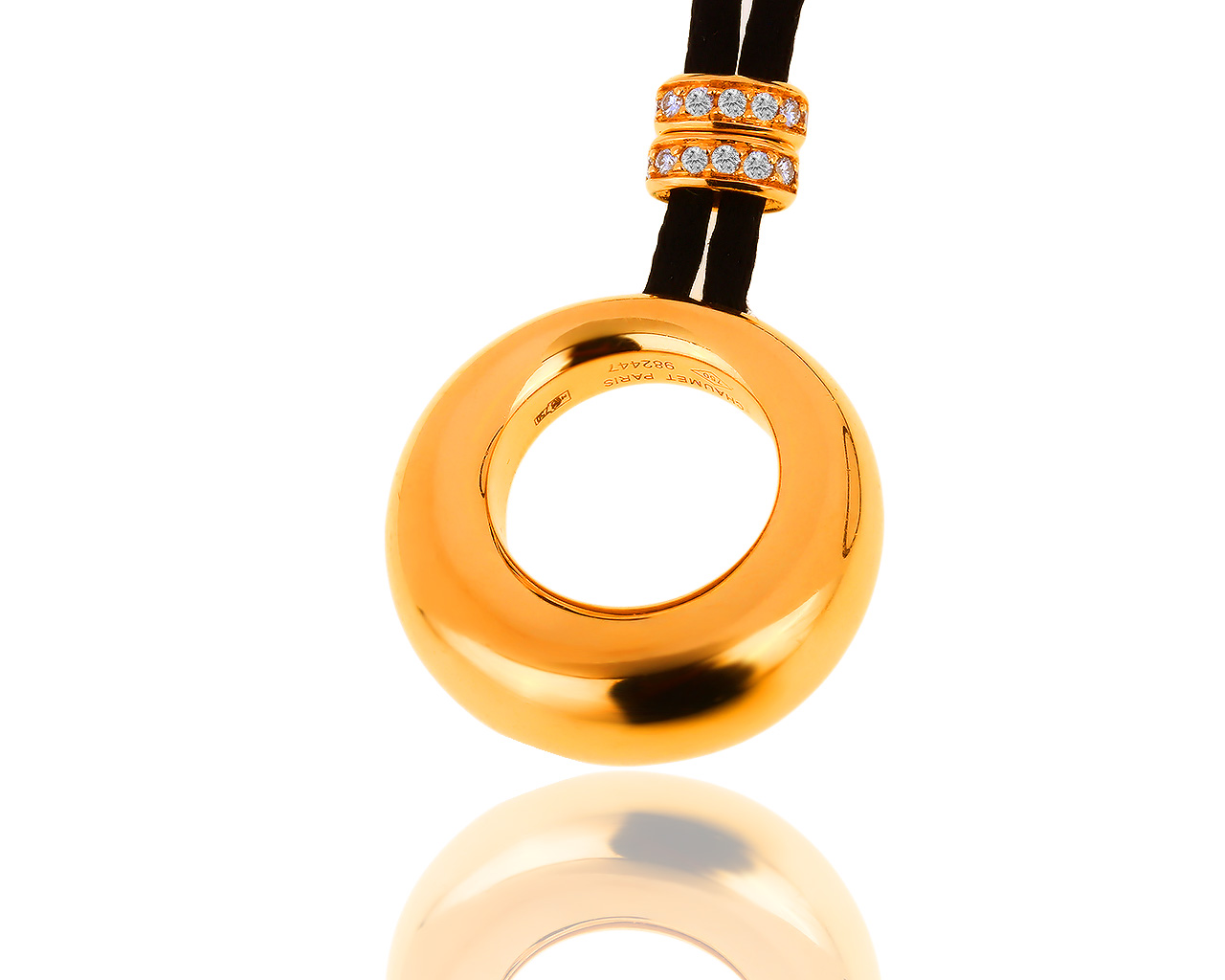 Оригинальная золотая подвеска с бриллиантами 0.18ct Chaumet Anneau 040319/8