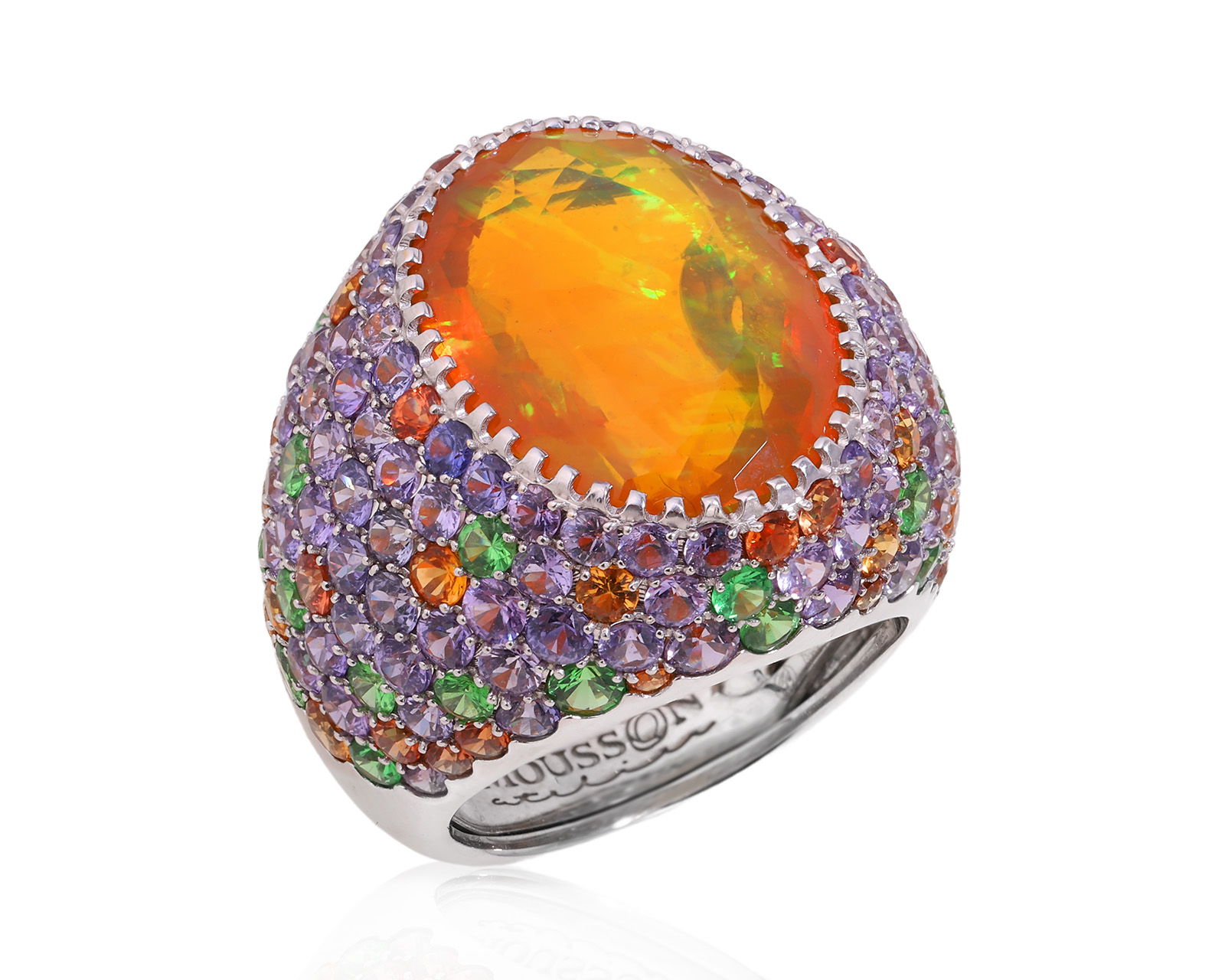 Оригинальное золотое кольцо с огненным опалом 10.55ct Mousson 210525/10