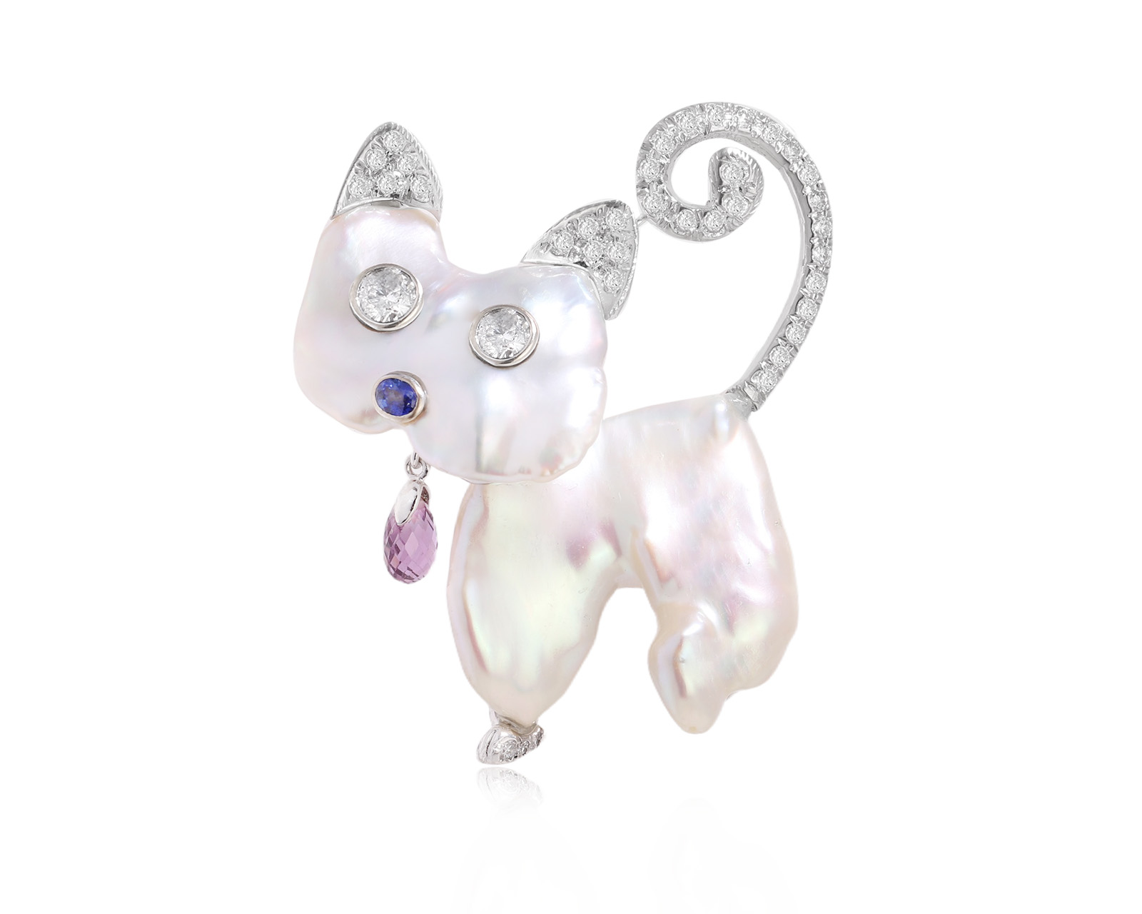 Золотая брошь с барочным жемчугом 32.00ct 311025/8