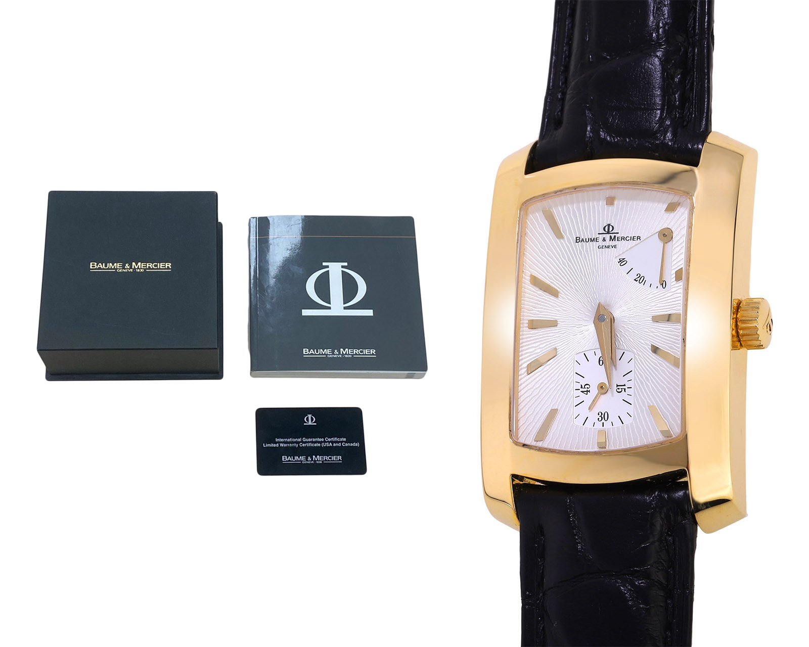 Оригинальные золотые часы Baume & Mercier Hampton Milleis