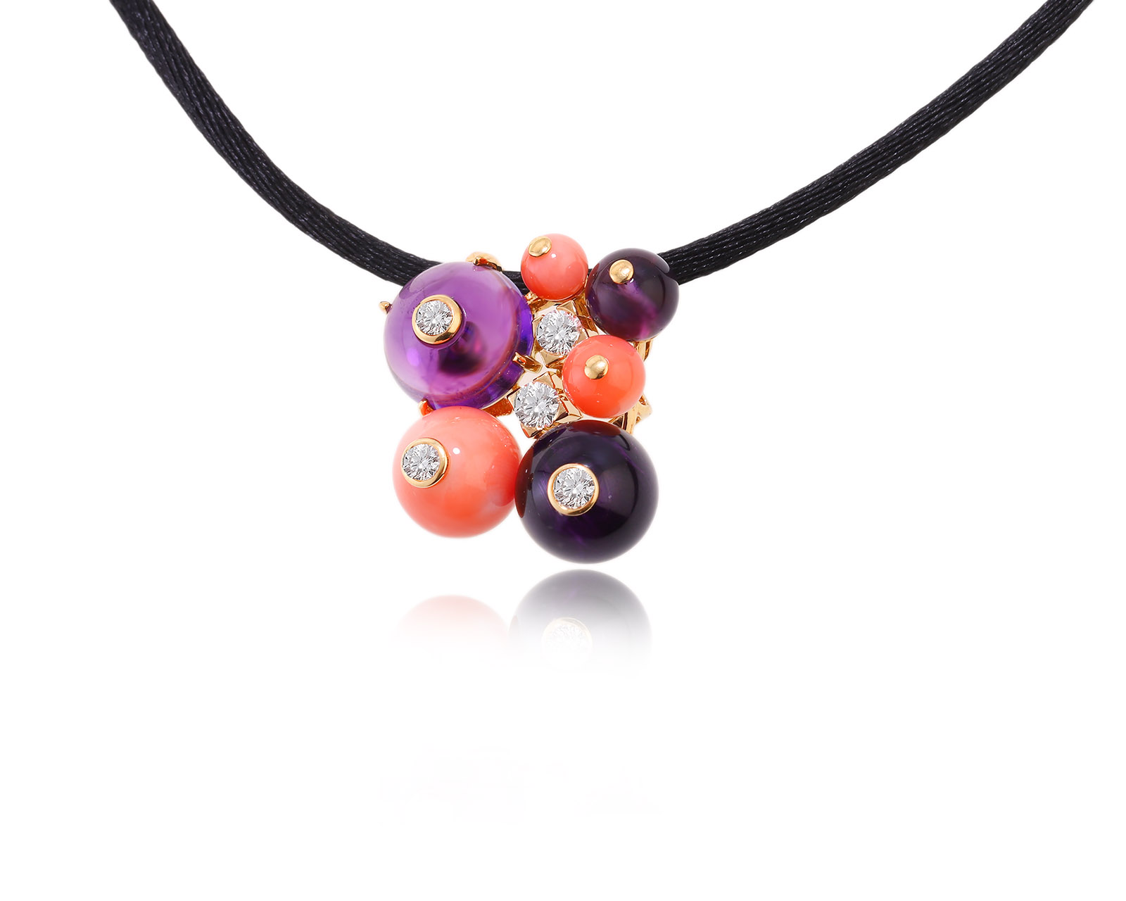 Оригинальный золотой кулон с аметистами 10.10ct Cartier Délices de Goa Dore
