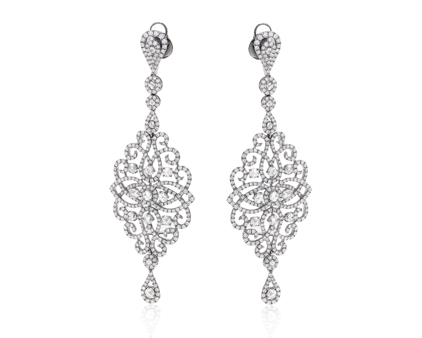 Оригинальные золотые серьги с бриллиантами 5.17ct Jovane 011122/3