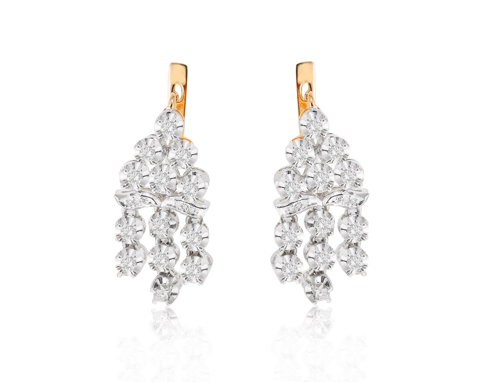 Золотые серьги с бриллиантами 1.12ct 030524/18