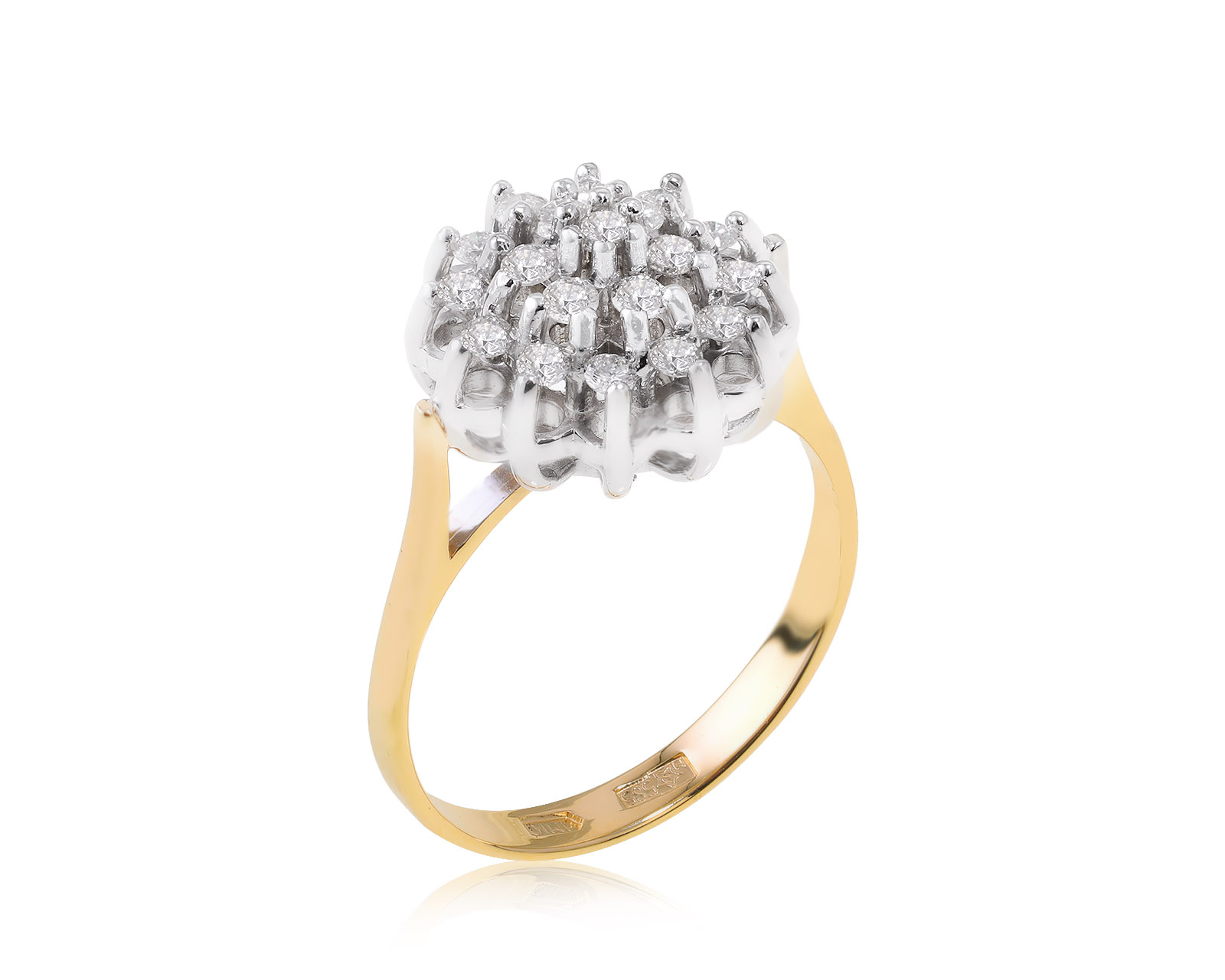 Золотое кольцо с бриллиантами 0.39ct СССР 150424/16