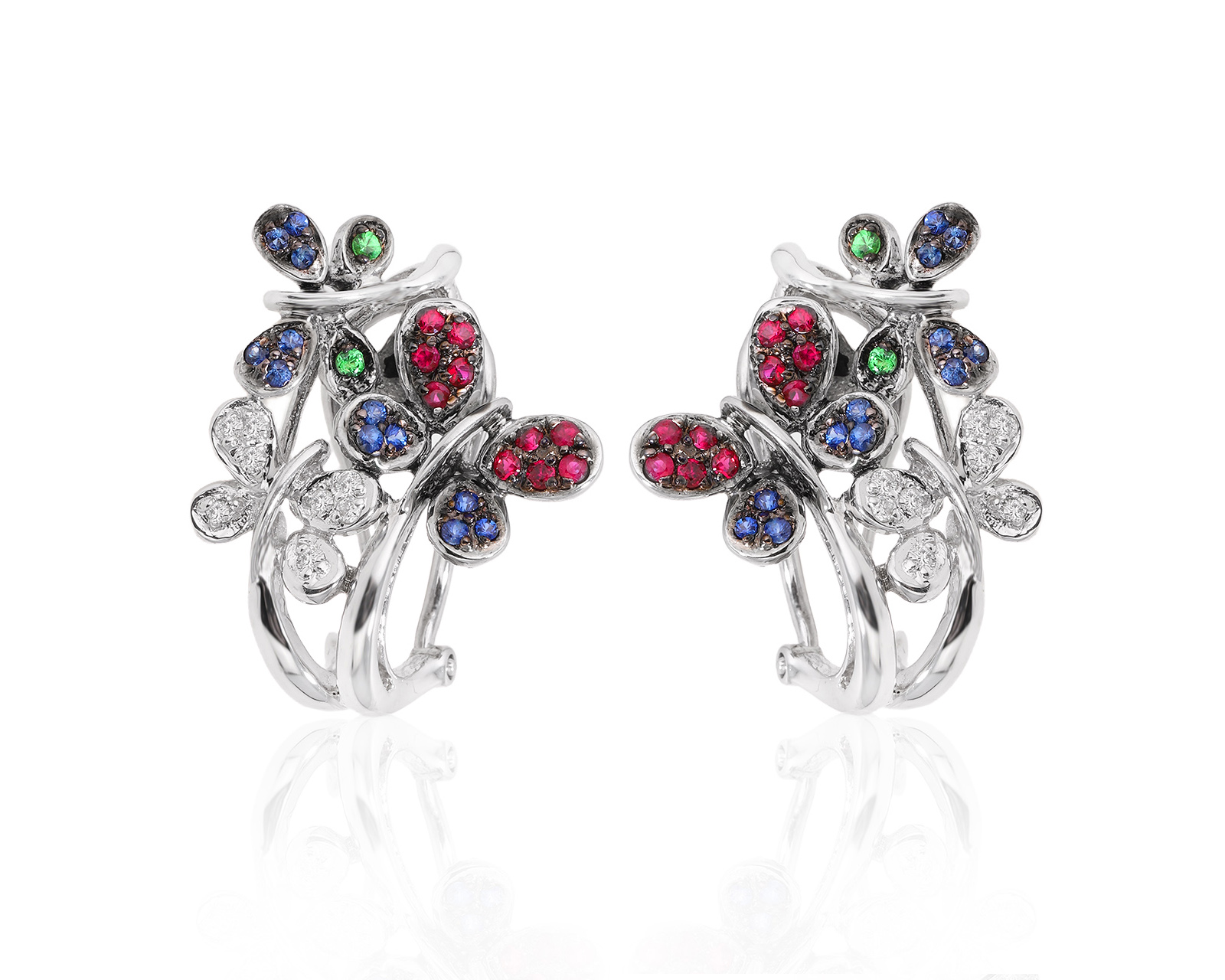 Золотые серьги с цветными камнями 0.96ct 300125/23