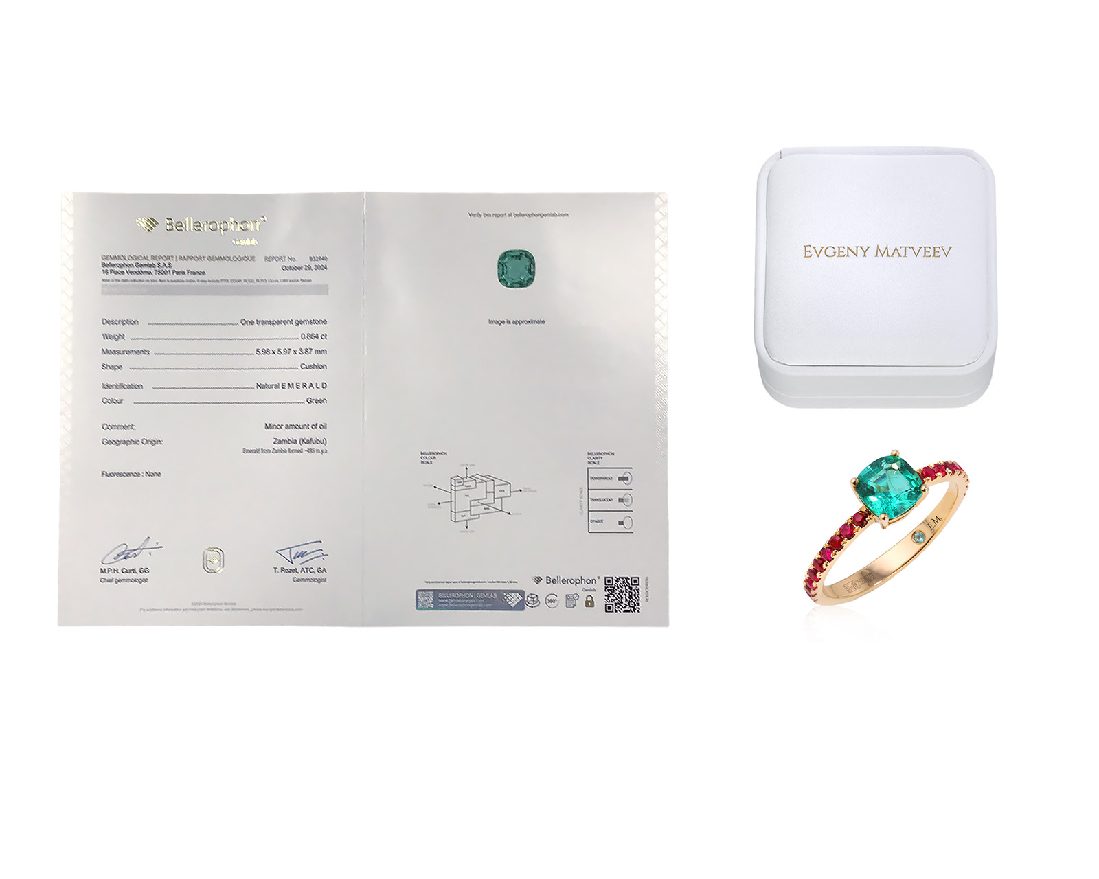 Золотое кольцо с изумрудом Замбия 0.86ct Evgeny Matveev