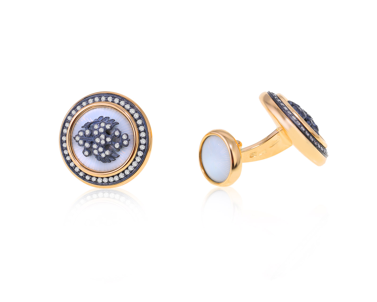 Оригинальные золотые запонки с бриллиантами 0.58ct Pomelnikov 020524/6