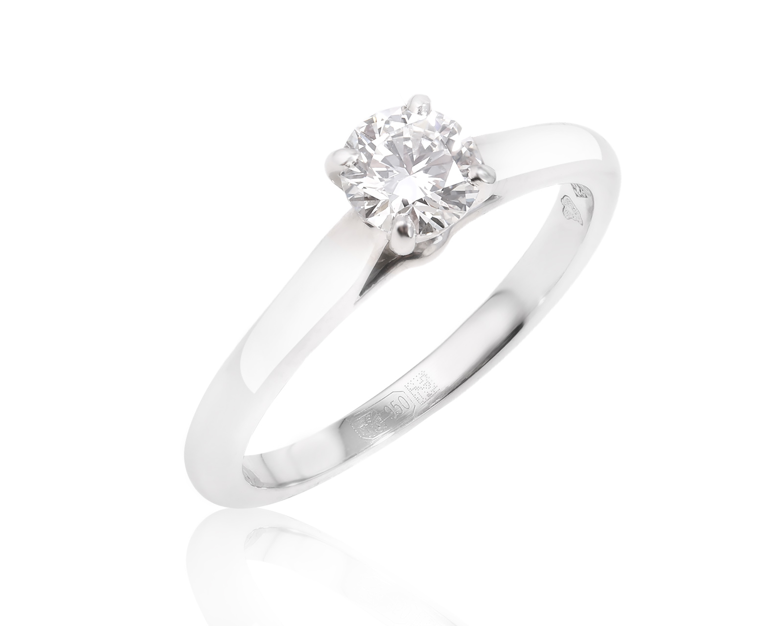 Оригинальное платиновое кольцо с бриллиантом 0.37ct Cartier 070325/2