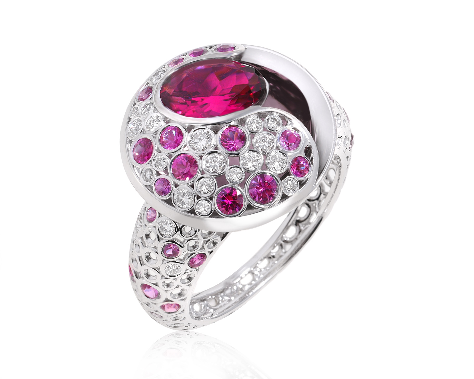 Оригинальное золотое кольцо с турмалином 0.90ct Mousson Bubbles 230924/8