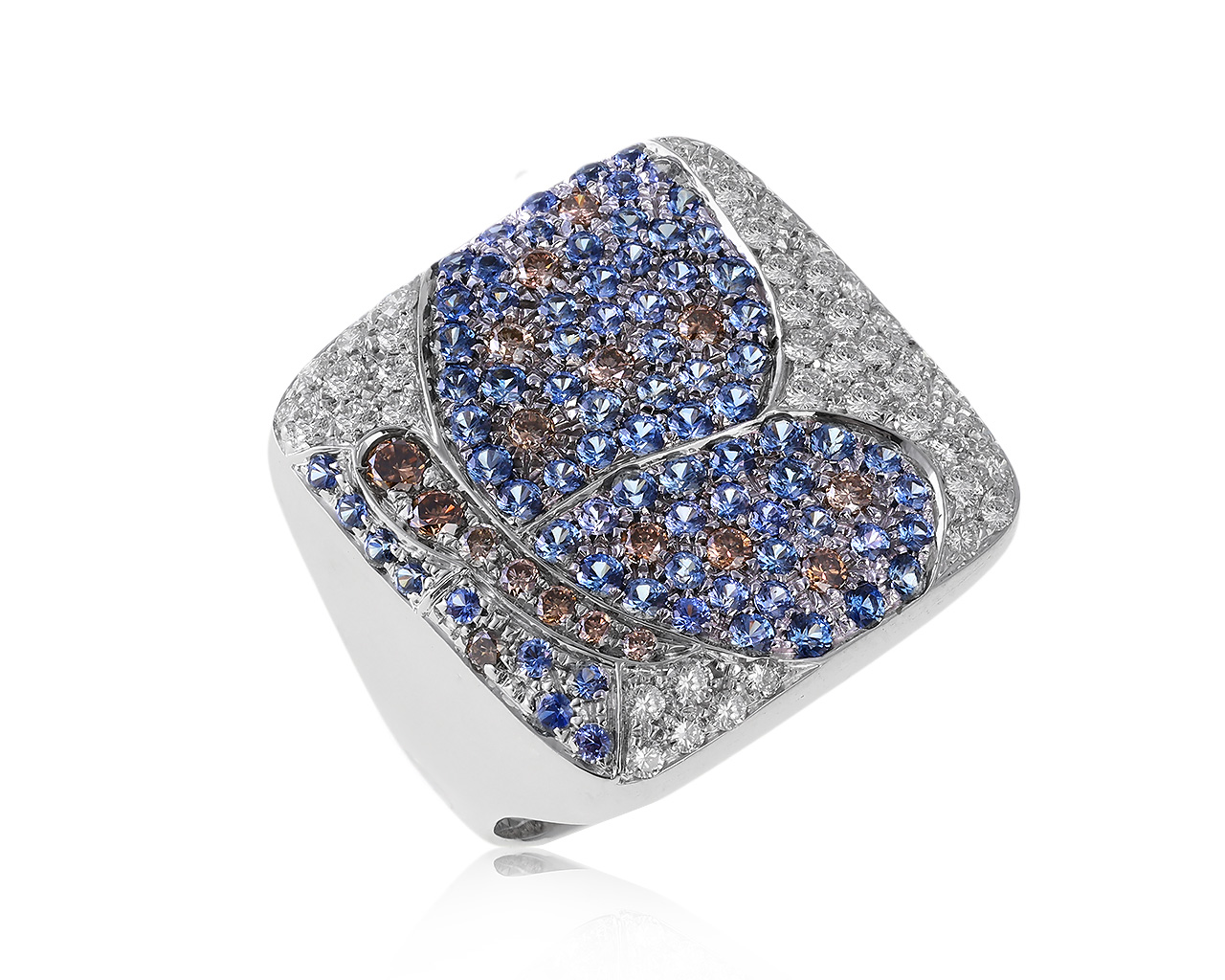 Оригинальное золотое кольцо с сапфирами 1.55ct Gavello