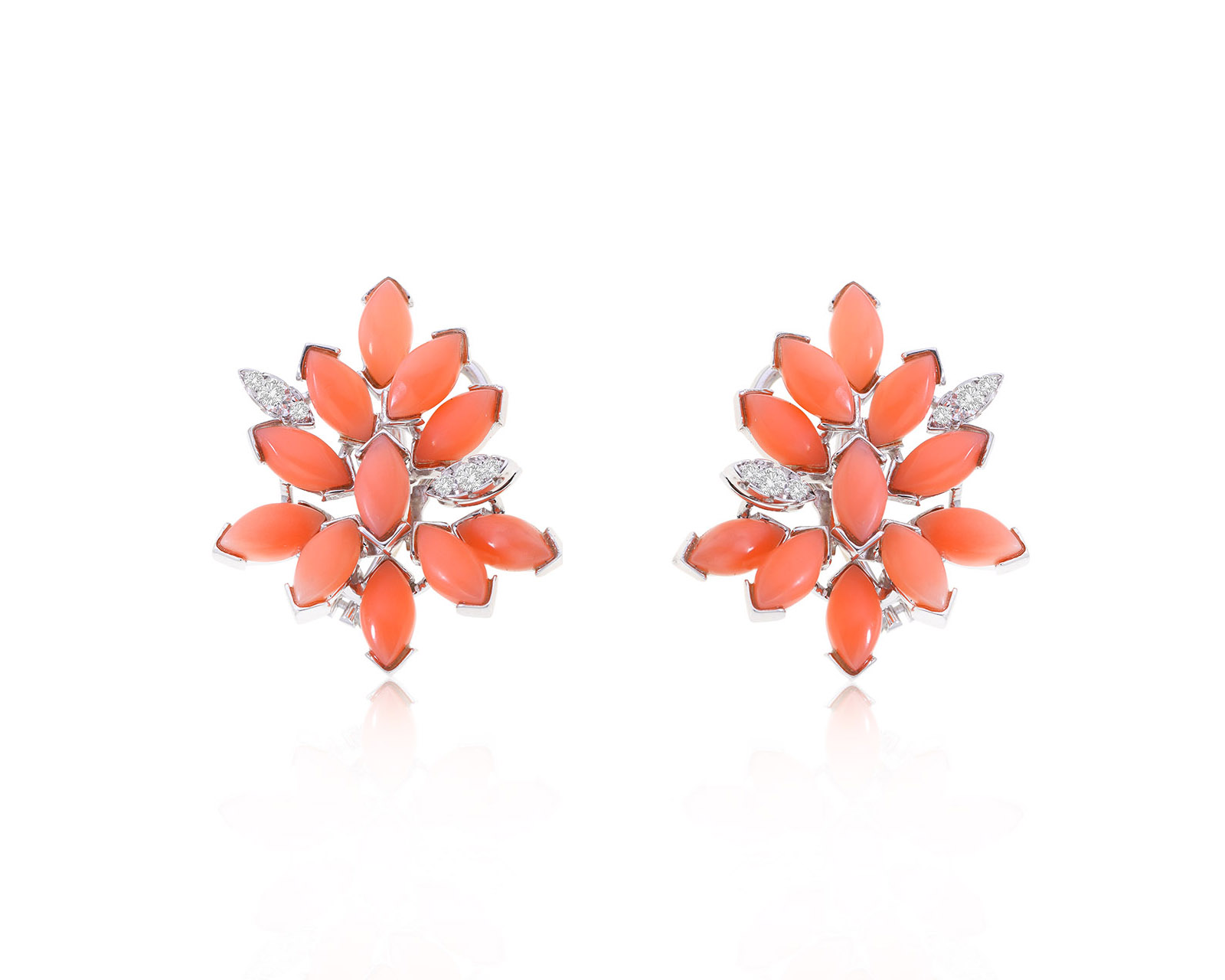 Оригинальные золотые серьги с кораллами 7.70ct Rajola 270324/7