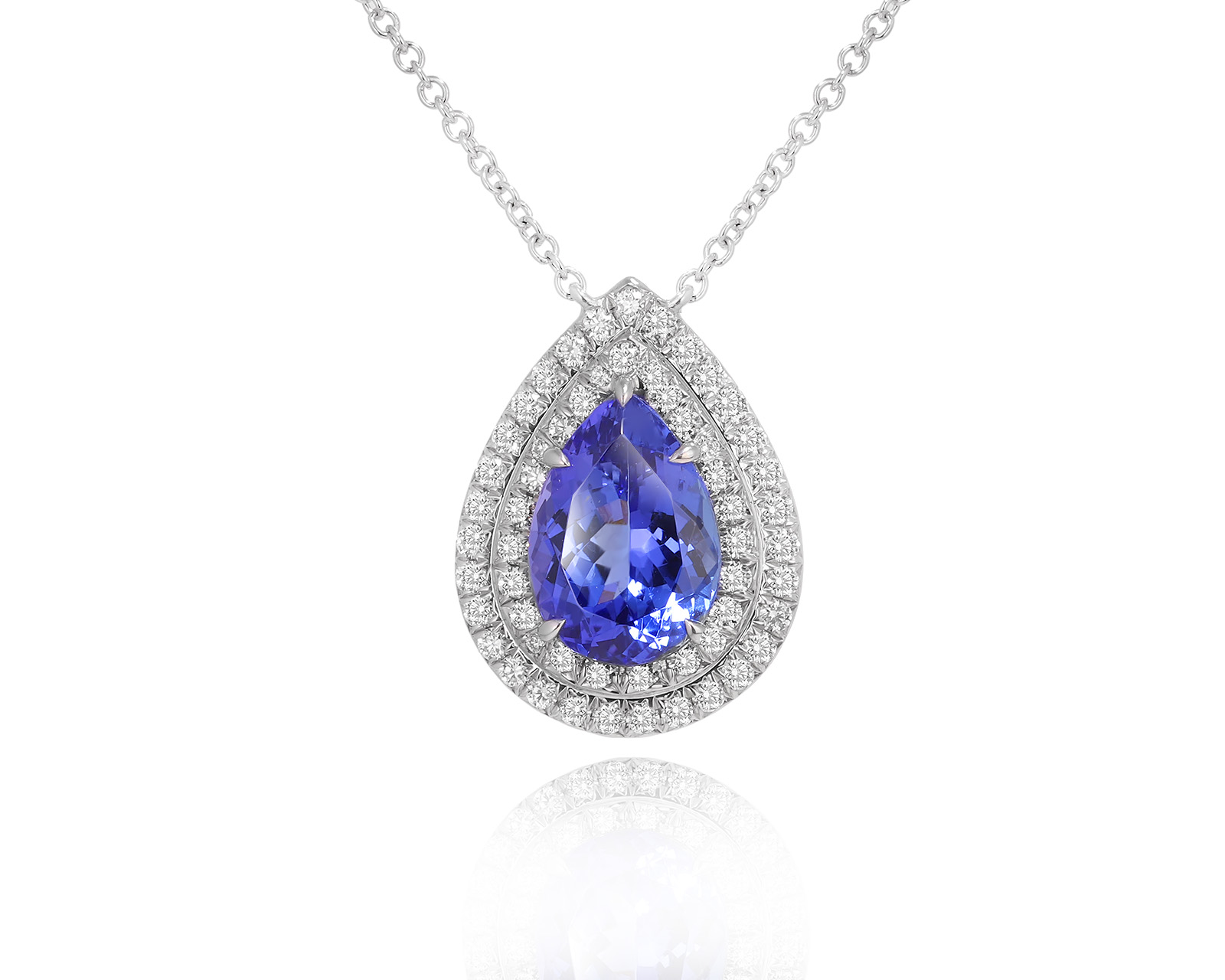 Оригинальное платиновое колье с танзанитом 1.25ct Tiffany&Co Soleste