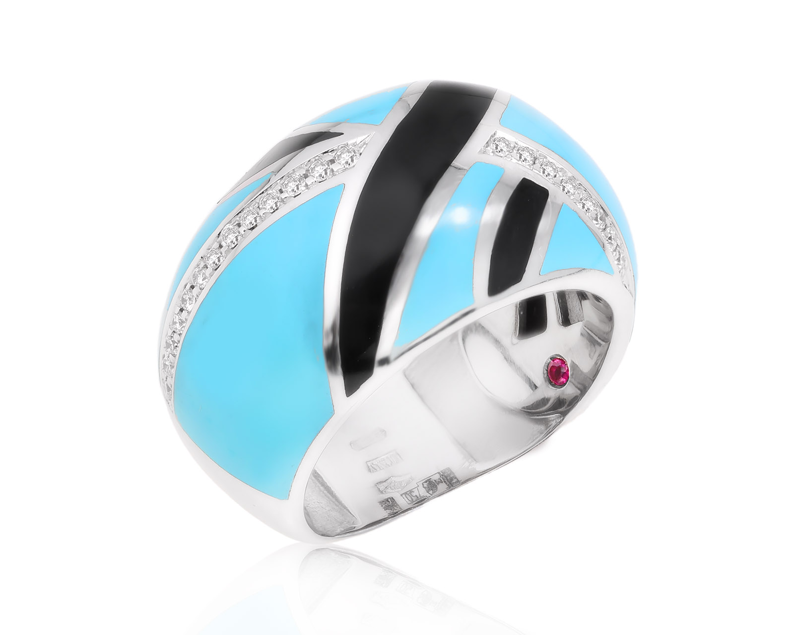 Оригинальное золотое кольцо с бриллиантами 0.12ct Roberto Coin 140725/3