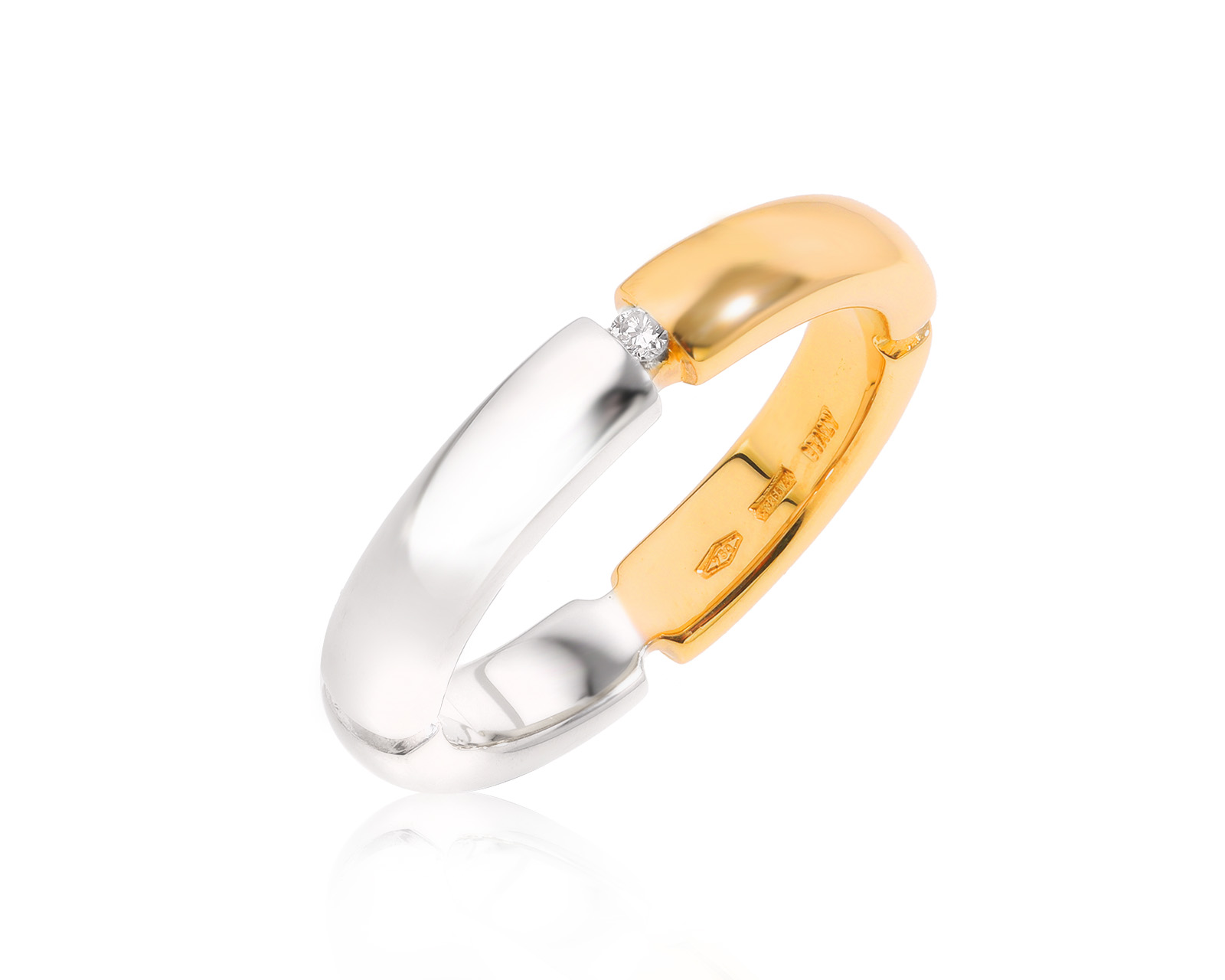 Оригинальное золотое кольцо с бриллиантом 0.02ct Ponticello 040225/16