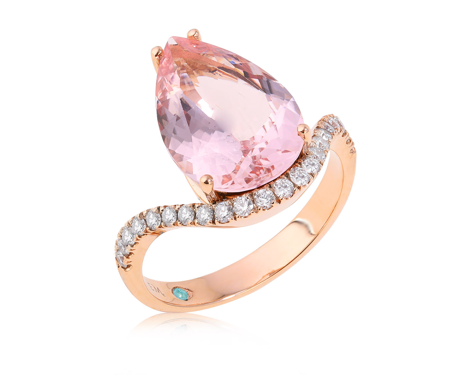 Золотое кольцо с морганитом 4.33ct Evgeny Matveev 140325/Б104