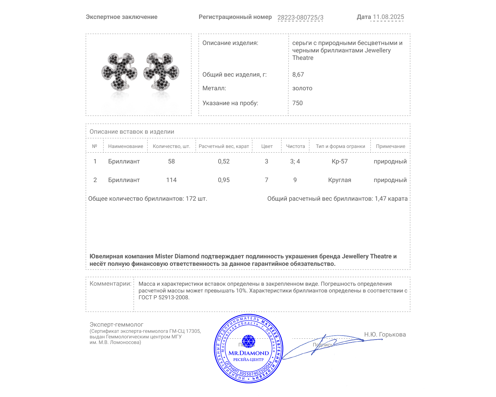 Оригинальные золотые серьги Jewellery Theatre Free Forms