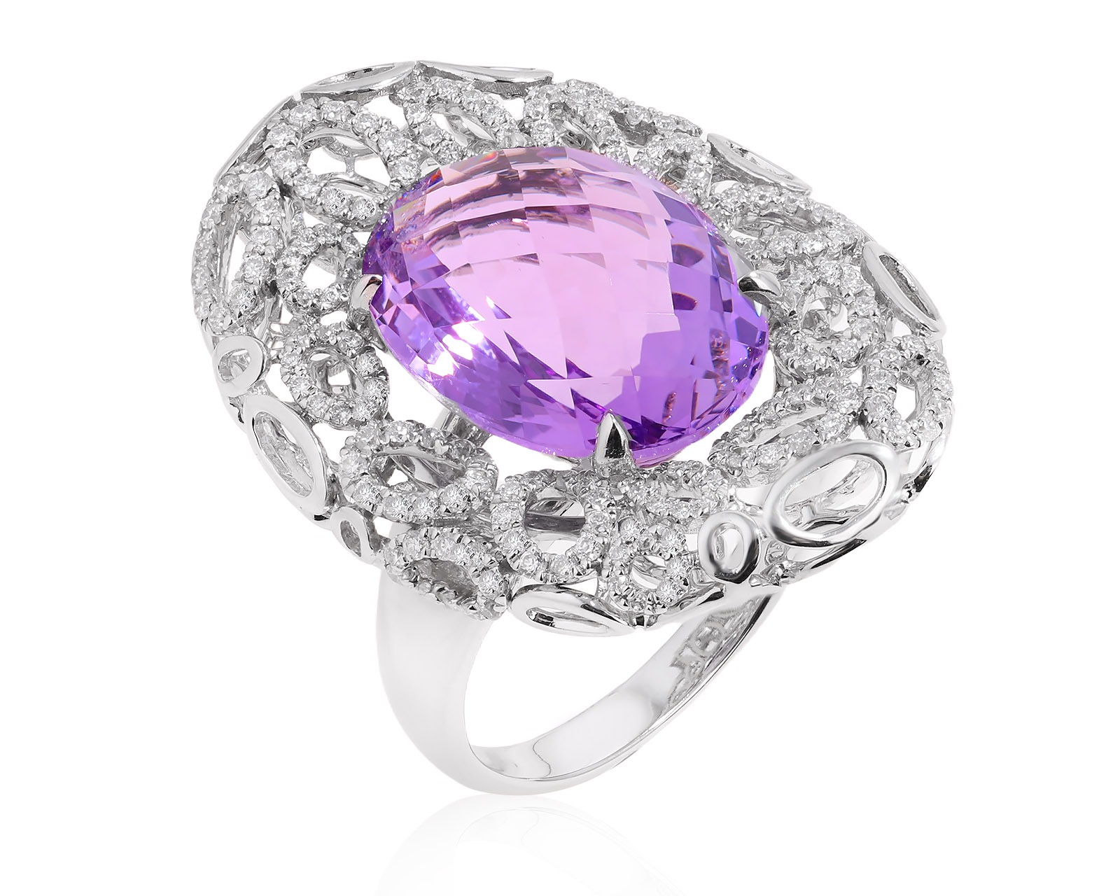 Золотое кольцо с аметистом 9.40ct и бриллиантами 0.66ct 030725/1
