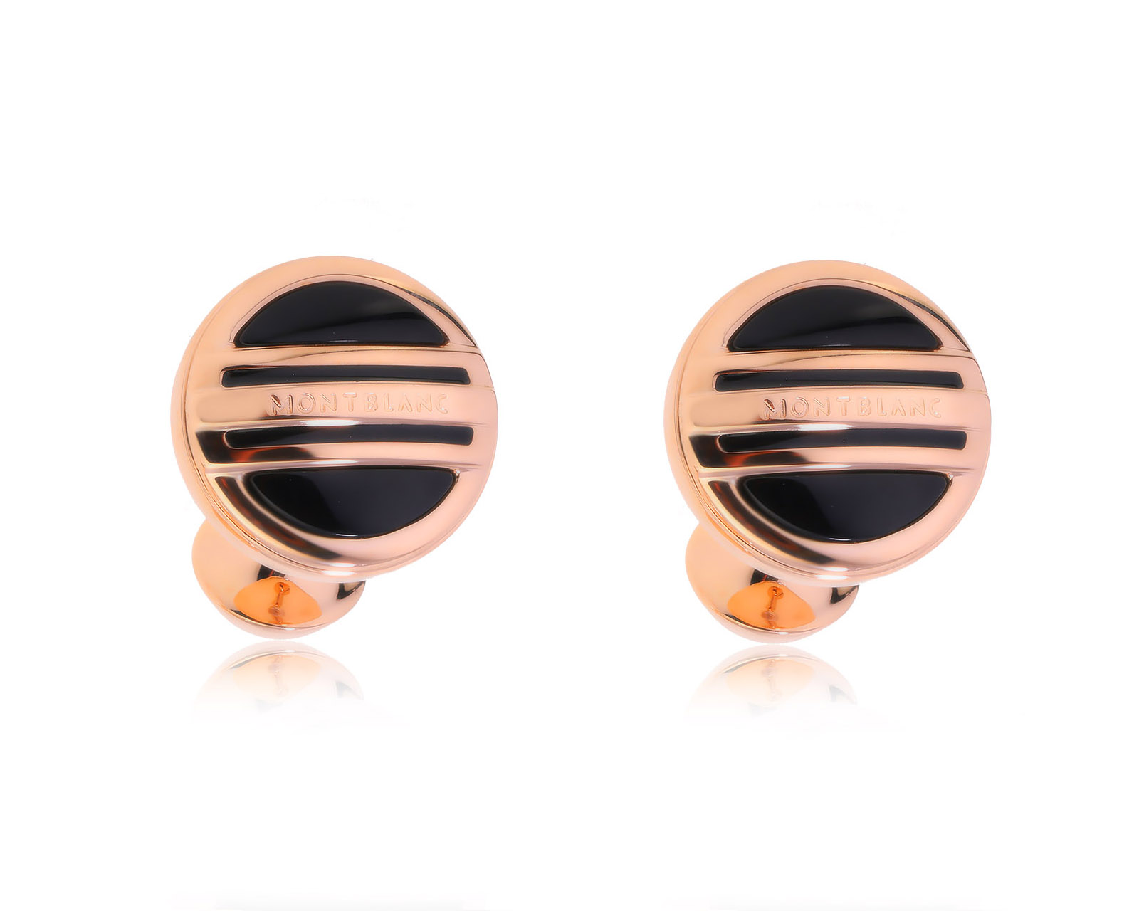 Оригинальные золотые запонки с черным ониксом 2.90ct Montblanc 161224/4