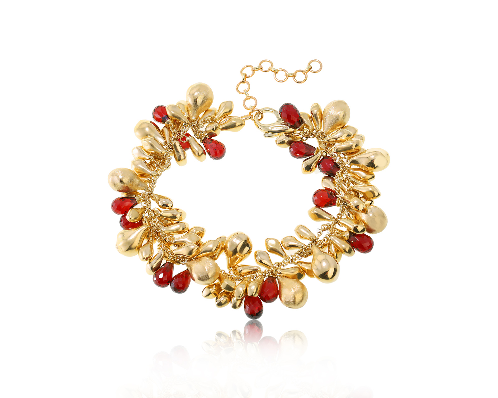 Золотой браслет с гранатами 25.20ct 160324/14