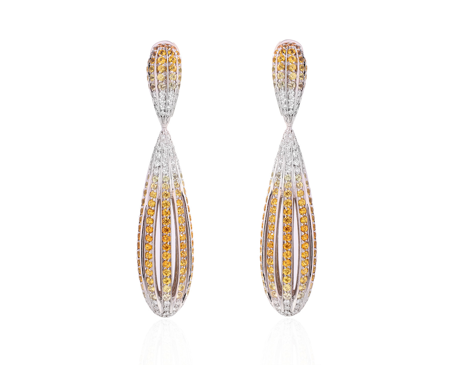 Оригинальные золотые серьги с желтыми сапфирами 6.55ct Palmiero 060825/5