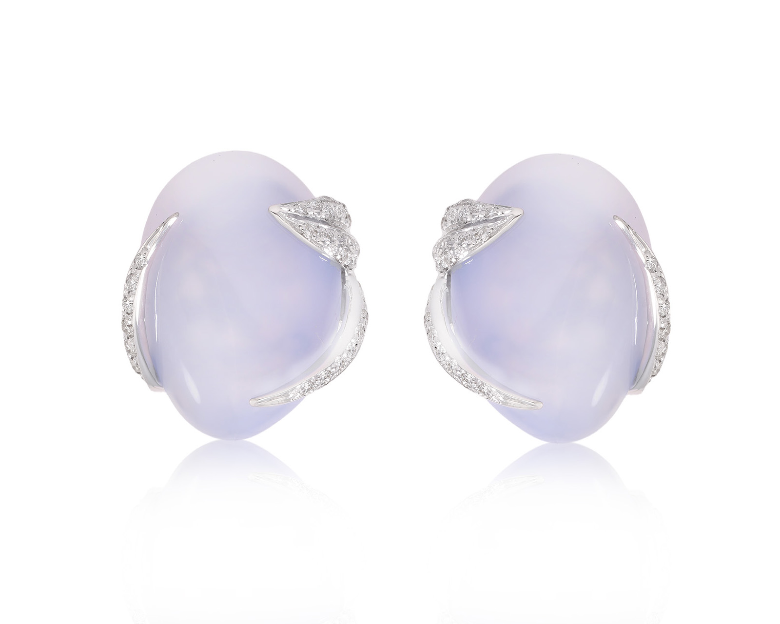 Оригинальные золотые серьги с халцедонами 18.00ct Luca Carati Ginza