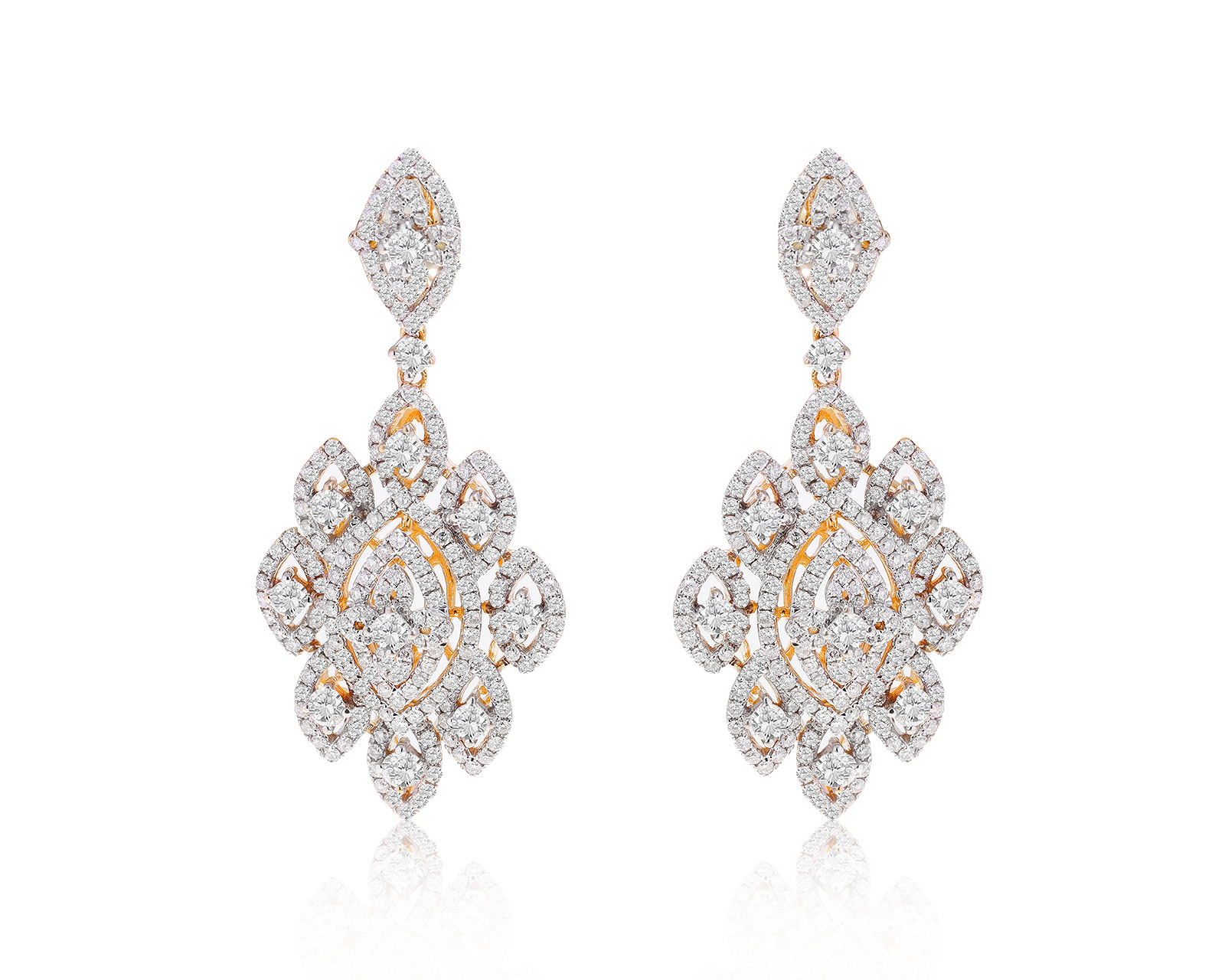 Завораживающие золотые серьги с бриллиантами 3.94ct 301022/5