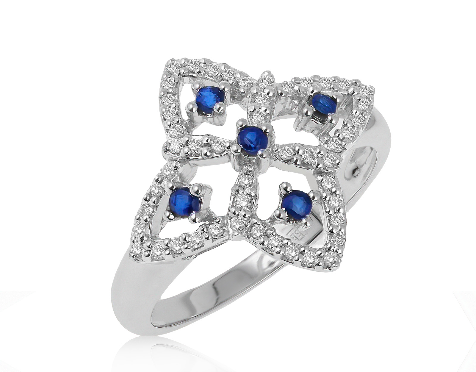 Роскошное золотое кольцо с сапфирами 0.10ct 250621/5