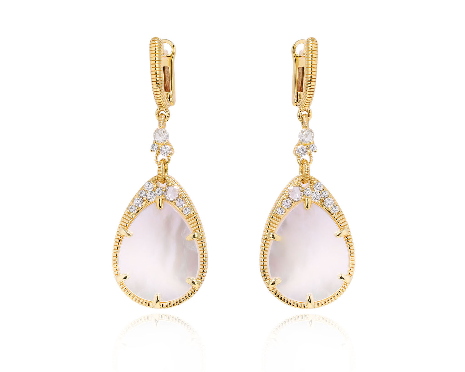 Оригинальные золотые серьги с бриллиантами Judith Ripka 191224/4