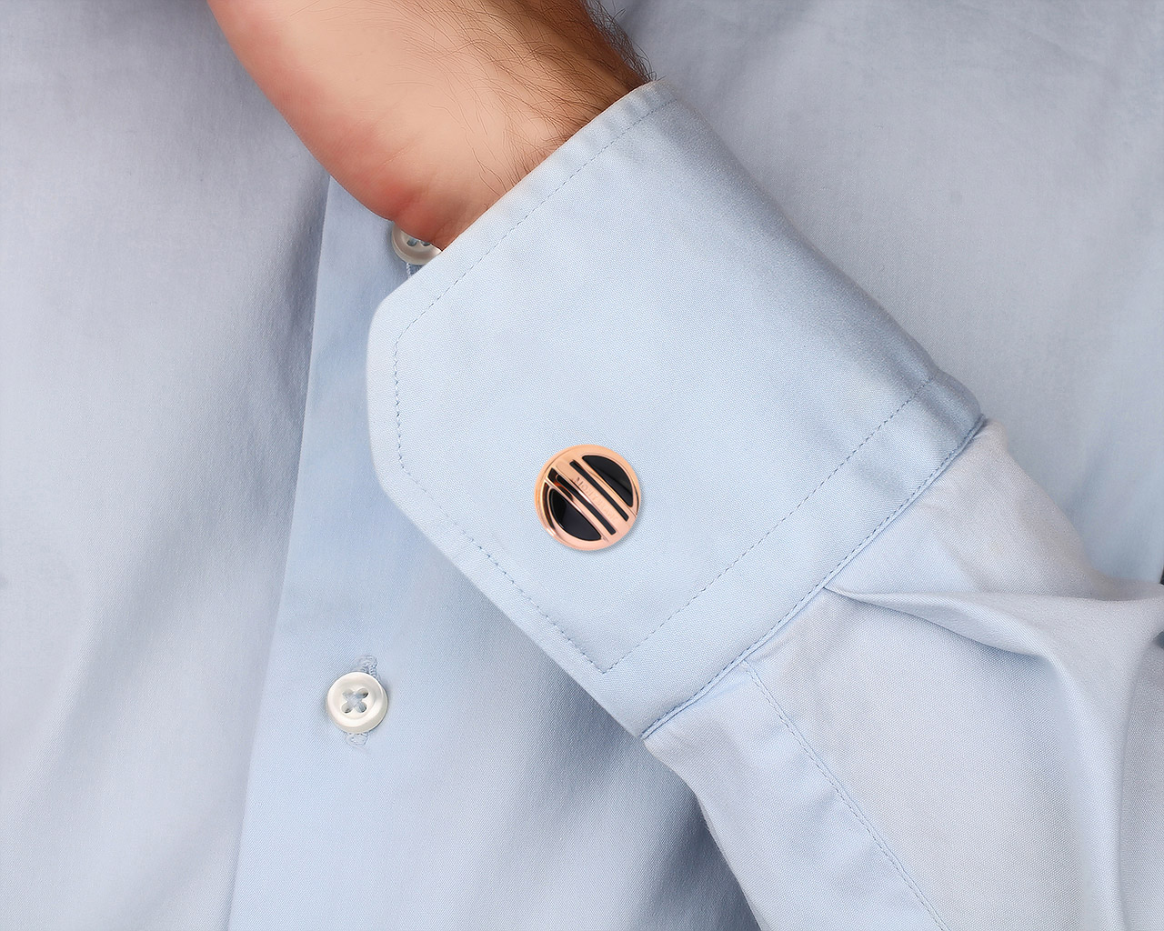 Оригинальные золотые запонки с черным ониксом 2.90ct Montblanc