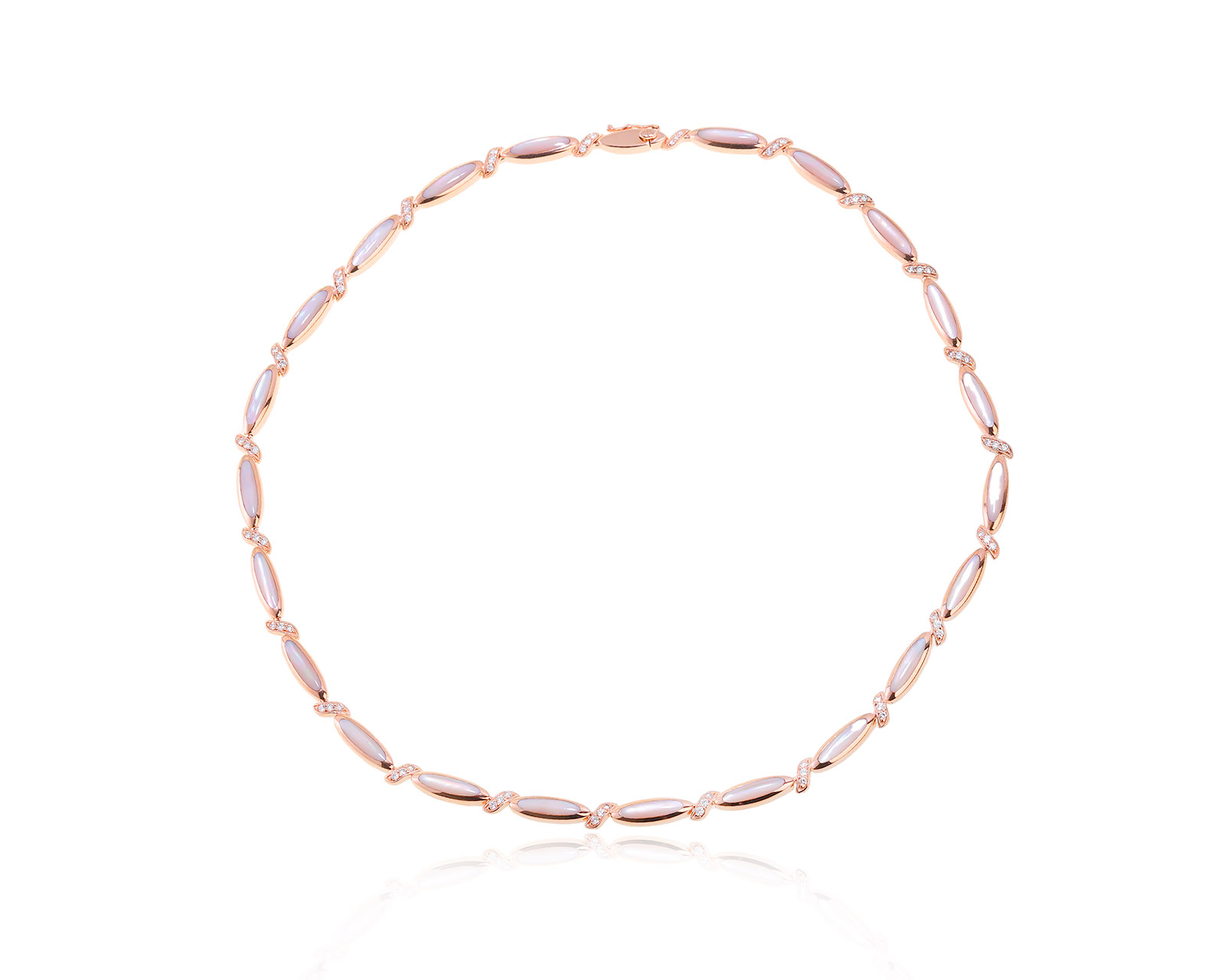 Золотое колье с перламутром 7.50ct и бриллиантами 0.75ct 090124/1