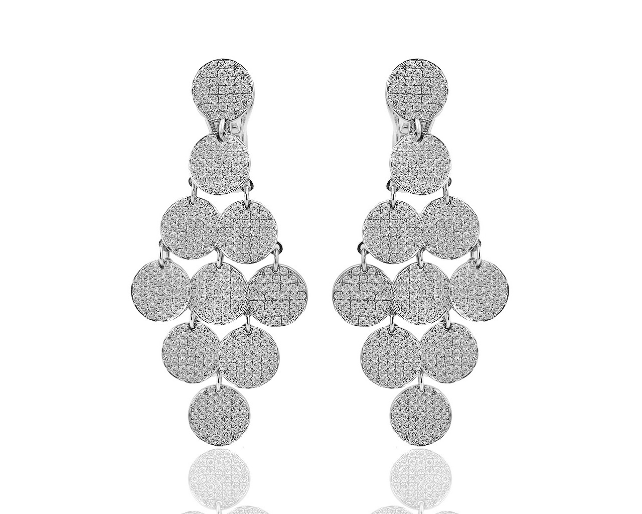 Прекрасные золотые серьги с бриллиантами 4.73ct 230318/18