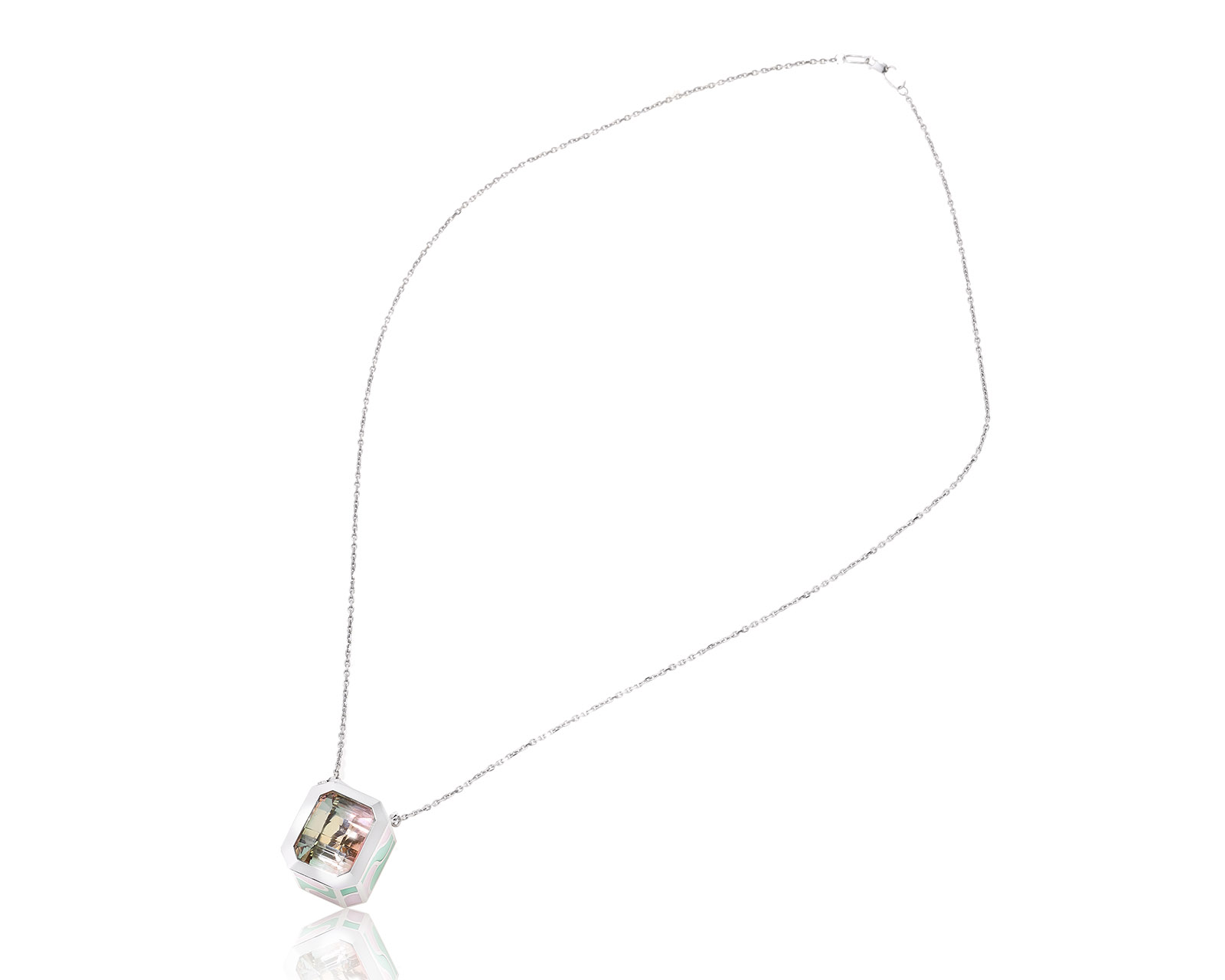 Золотое колье с полихромным турмалином 32.46ct