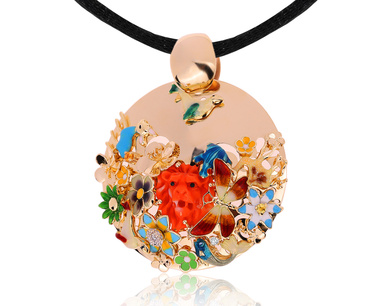 Оригинальный золотой кулон с сапфирами 0.12ct Roberto Bravo 280720/3