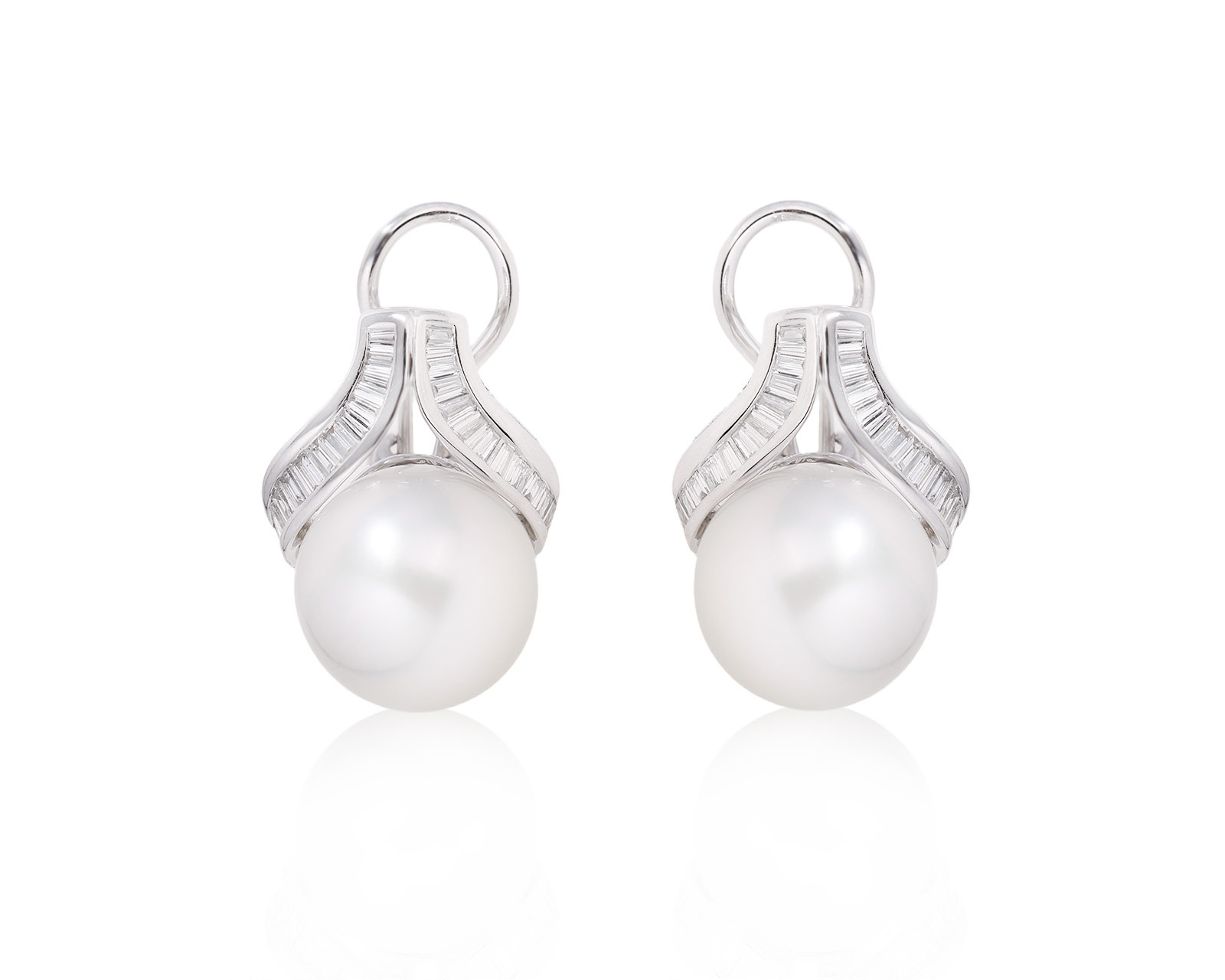 Оригинальные золотые серьги с жемчугом 12.40 мм WCJ 990090/1-1