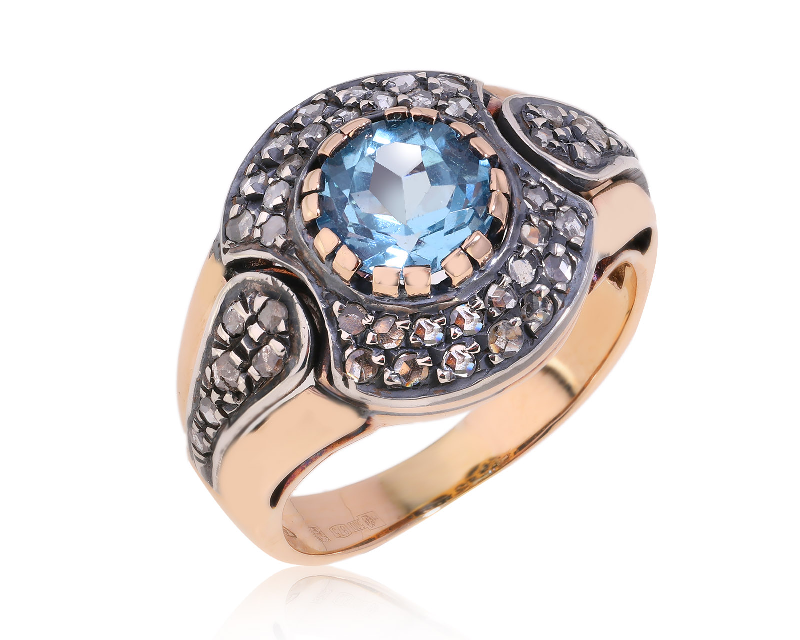 Золотое кольцо с топазом 2.05ct и алмазами 0.31ct 291224/1