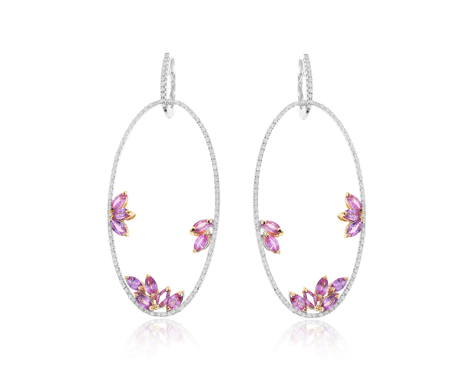 Оригинальные золотые серьги с сапфирами 5.40ct Silmar 210324/3