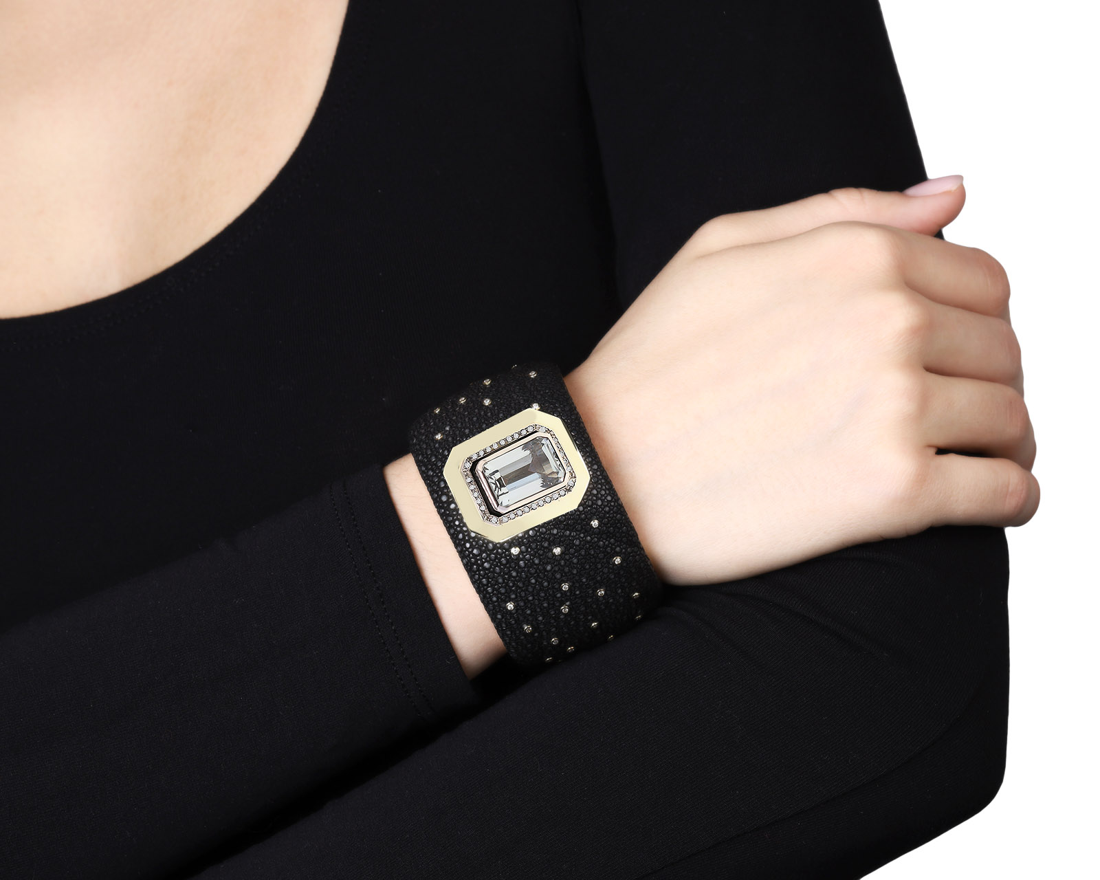 Оригинальный золотой браслет с топазом 15.00ct German Kabirski