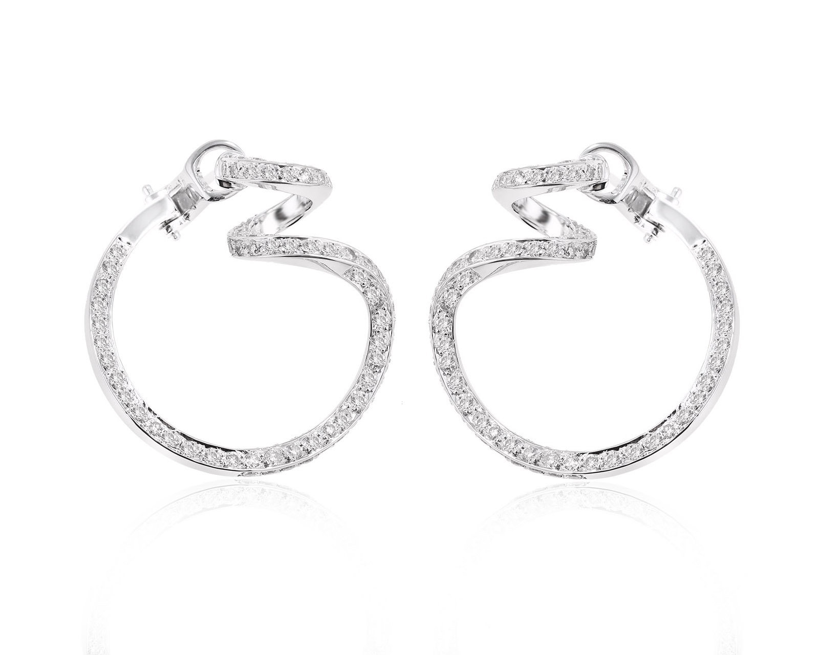 Золотые серьги с бриллиантами 2.97ct 151224/3