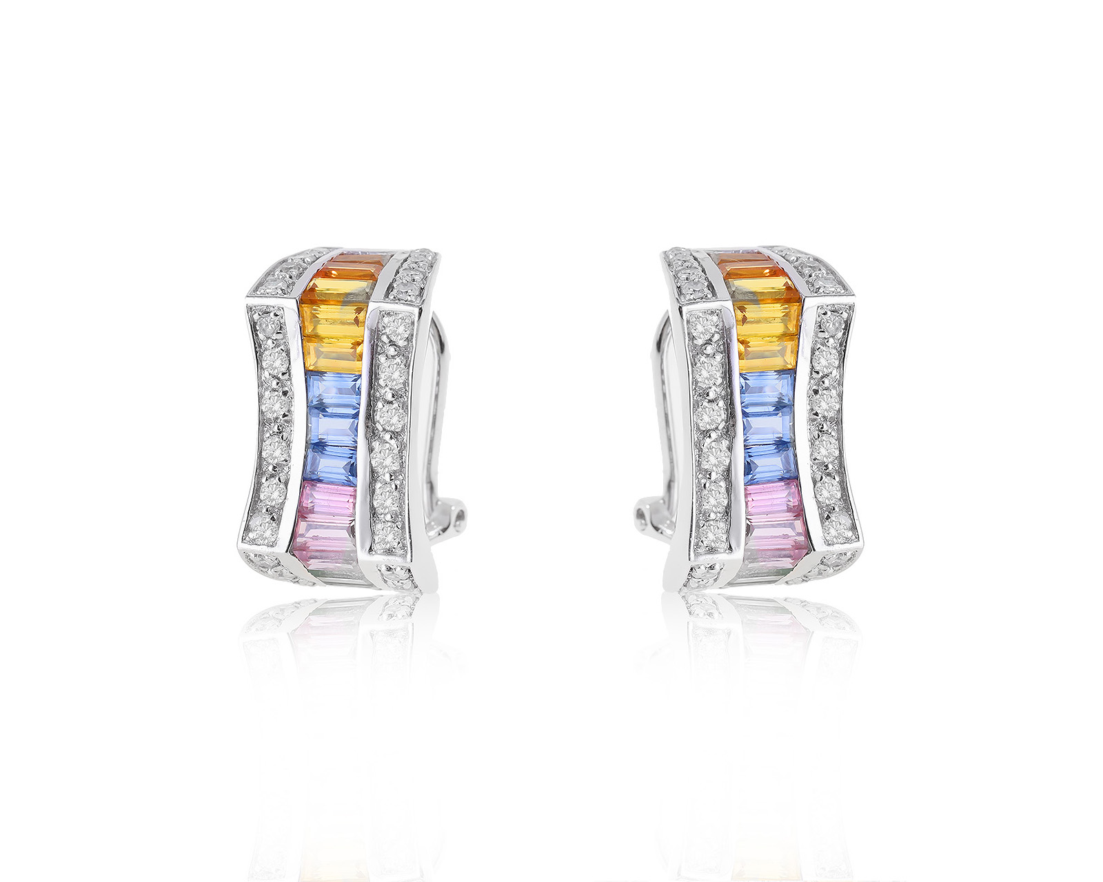 Золотые серьги с сапфирами 3.00ct 240523/14