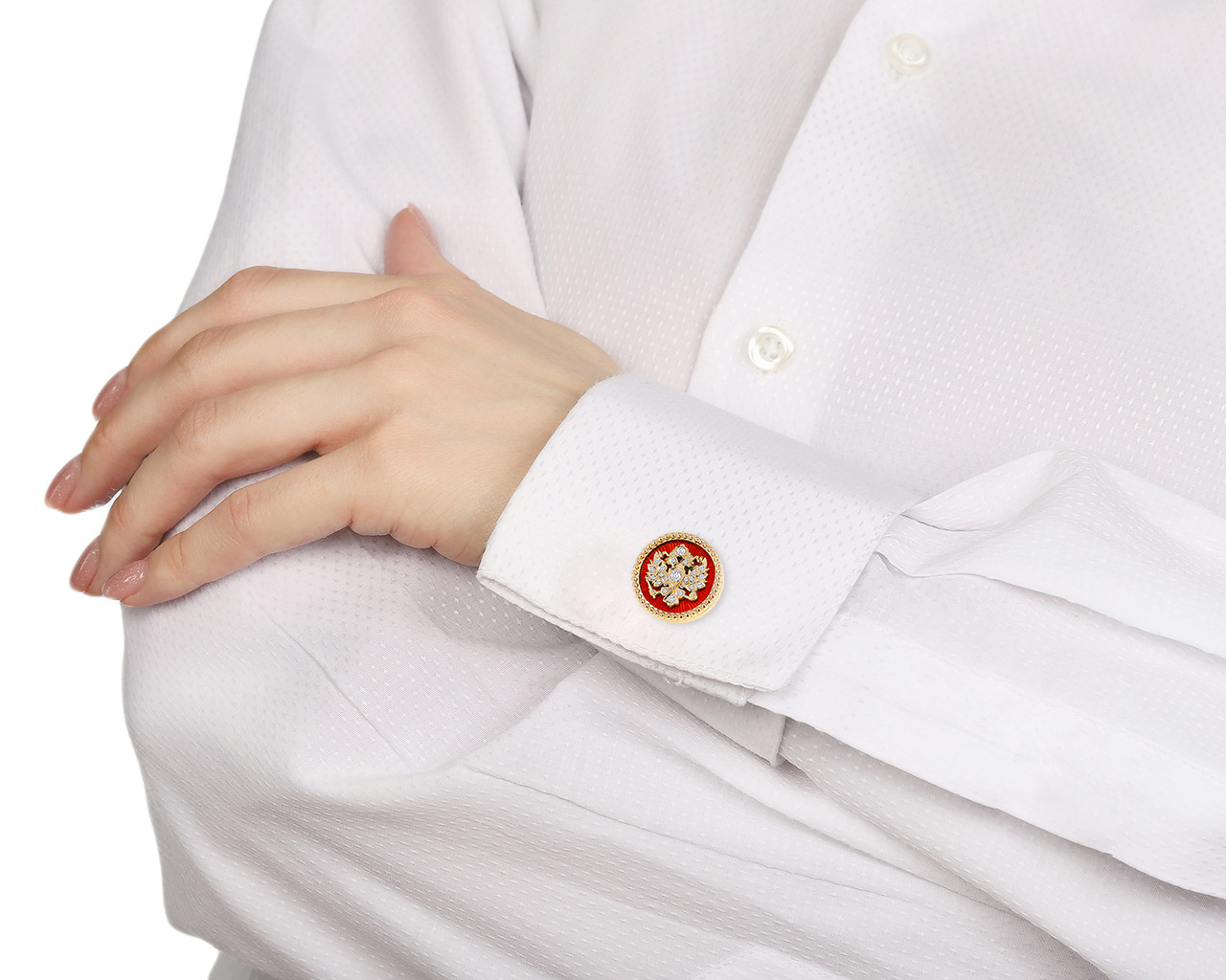 Элегантные золотые запонки с бриллиантами 0.72ct